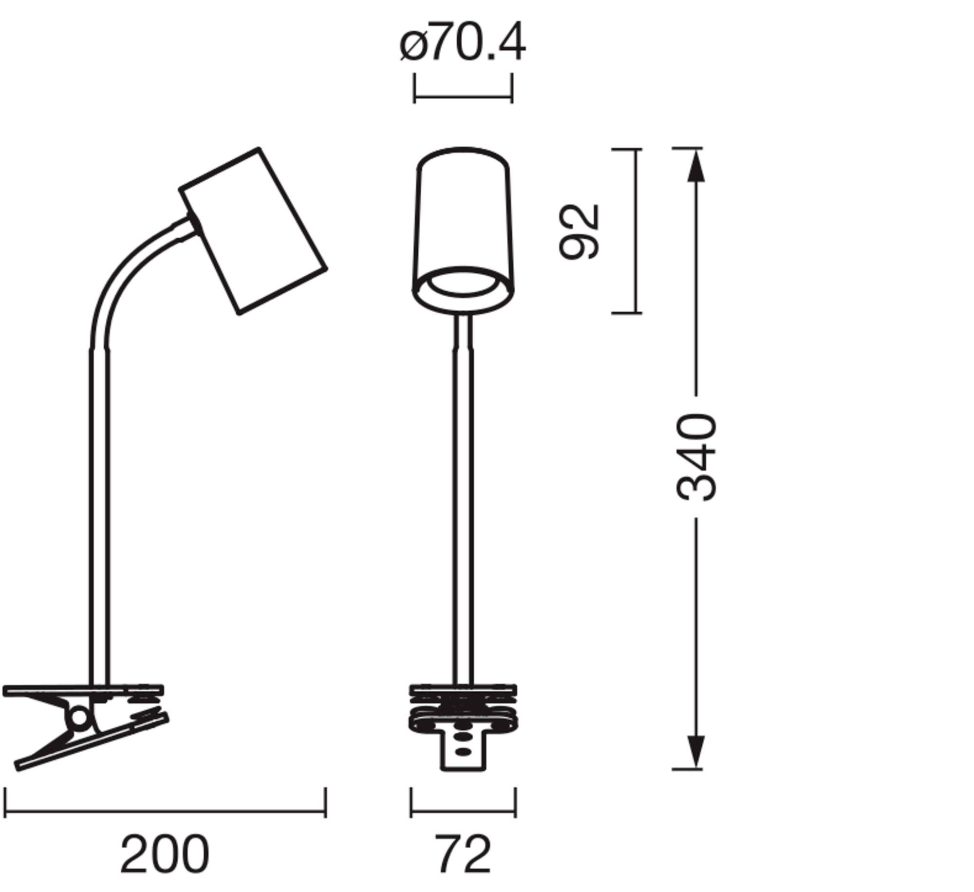 OSRAM HOMELIGHTING Office Line Desk Trapezium Clip GU10 Black 4099854464416 Klemmleuchte Schwarz