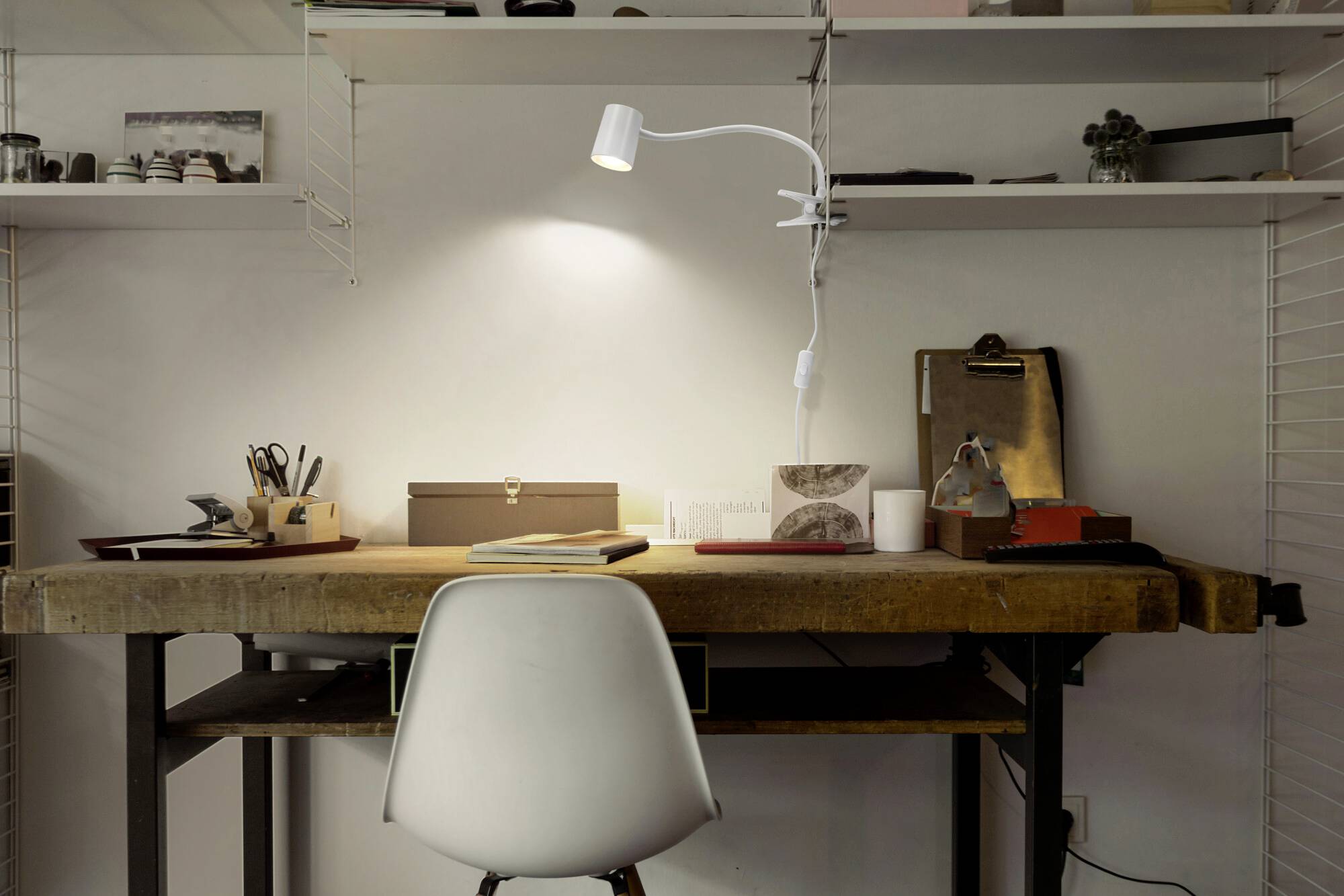 OSRAM HOMELIGHTING Office Line Desk Trapezium Clip GU10 White 4099854464430 Klemmleuchte Weiß