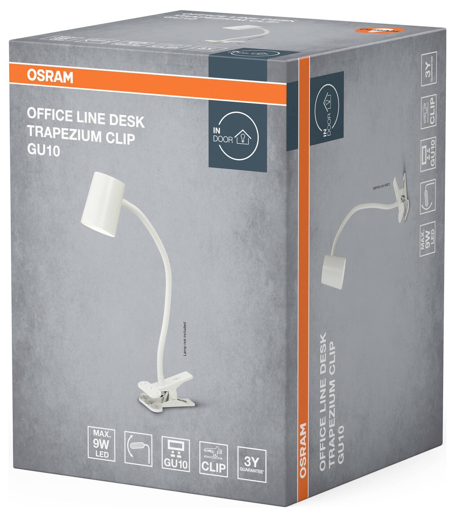 OSRAM HOMELIGHTING Office Line Desk Trapezium Clip GU10 White 4099854464430 Klemmleuchte Weiß