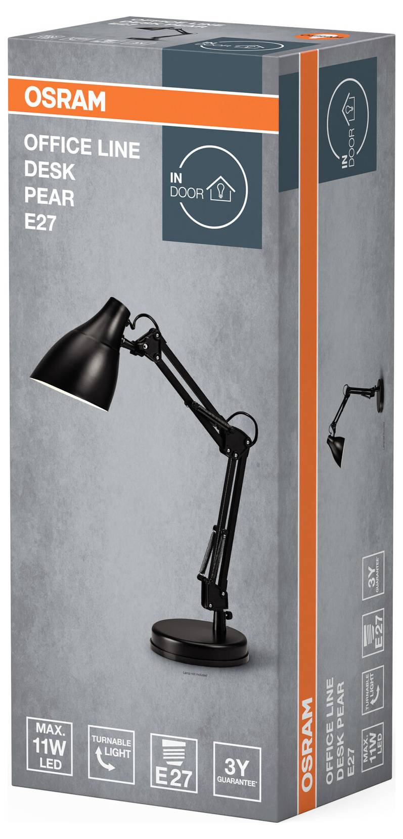 OSRAM HOMELIGHTING Office Line Desk Pear E27 Black 4099854464478 Schreibtischleuchte Schwarz