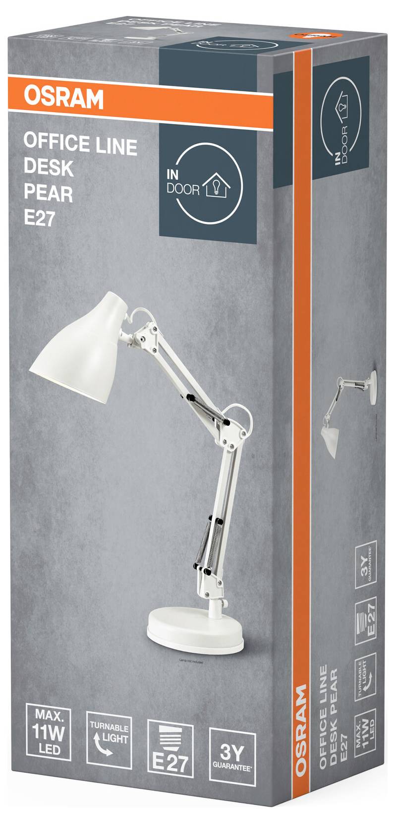 OSRAM HOMELIGHTING Office Line Desk Pear E27 White 4099854464492 Schreibtischleuchte Weiß