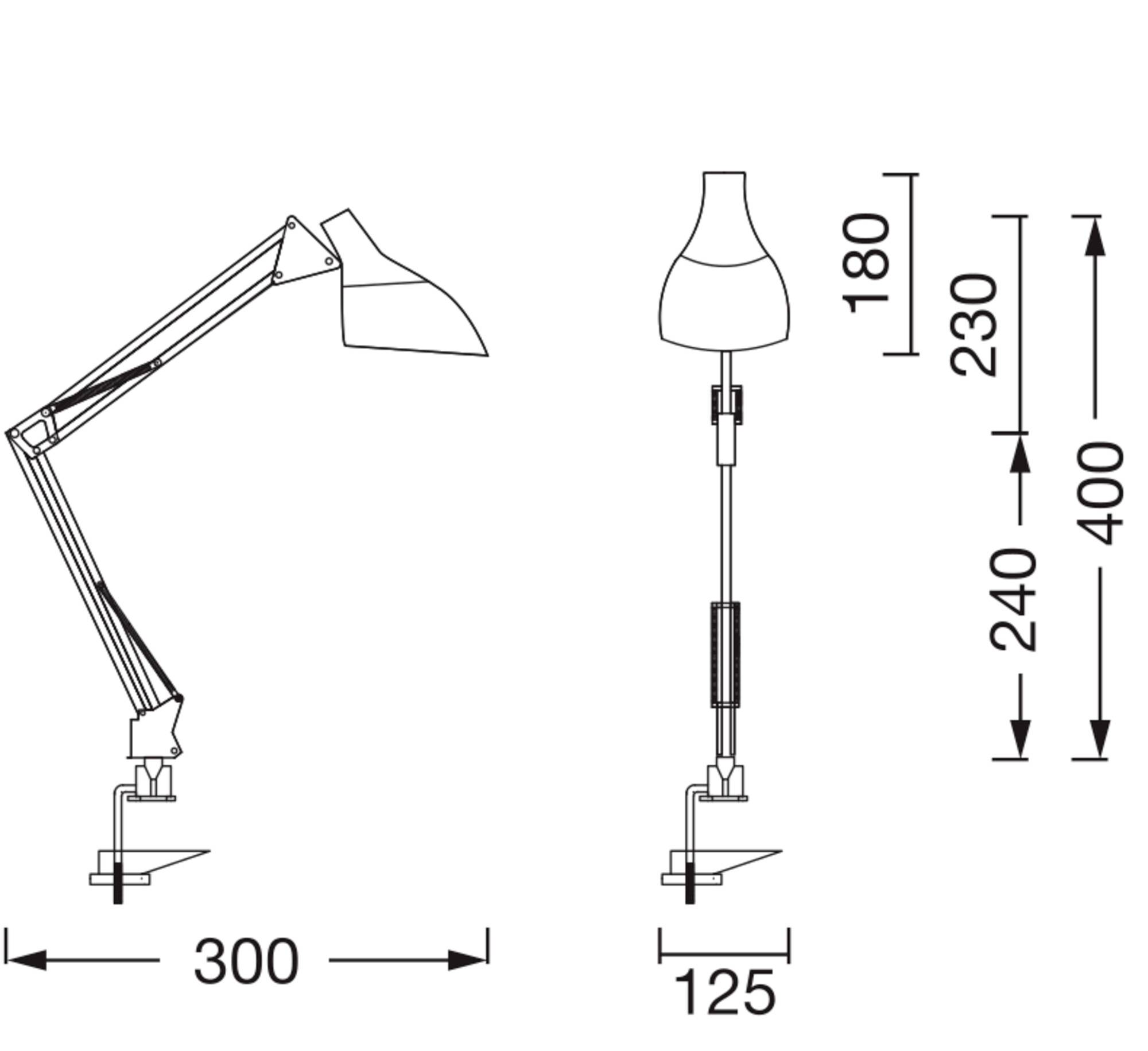 OSRAM HOMELIGHTING Office Line Desk Pear Clip E27 Black 4099854464614 Klemmleuchte Schwarz