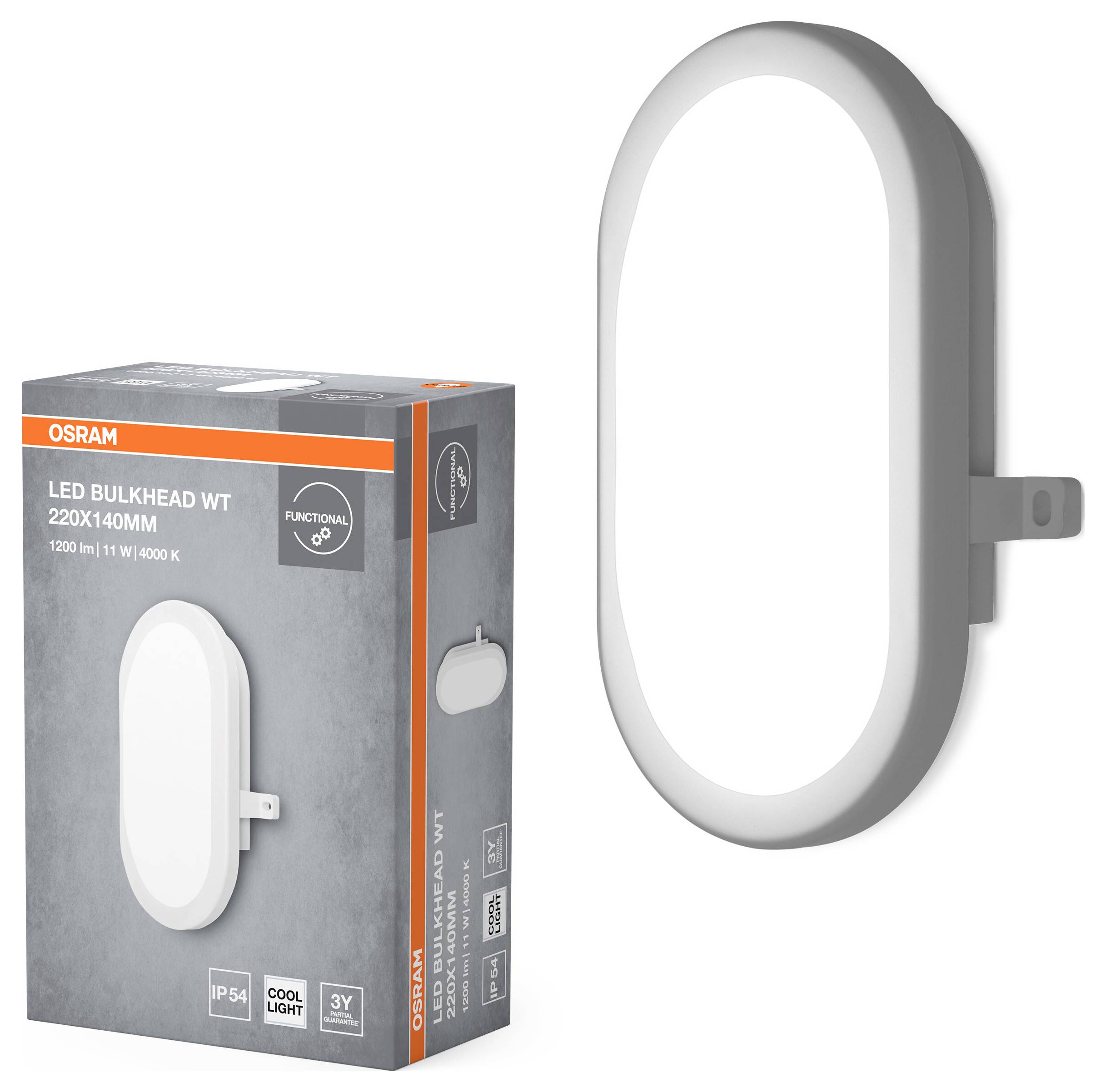 OSRAM HOMELIGHTING LED Bulkhead 11W 4000K White LED-Wandleuchte