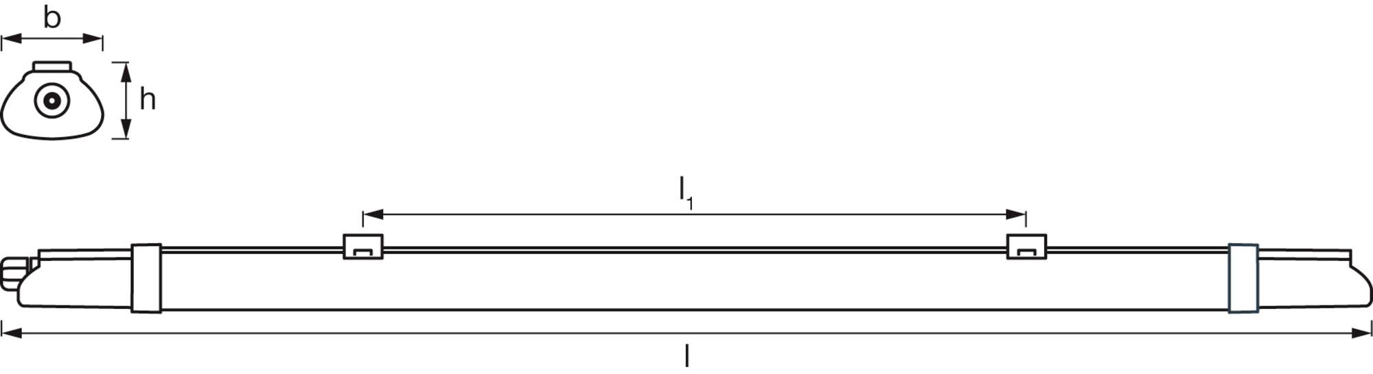 OSRAM HOMELIGHTING Submarine Integrated Slim Value 1.2M 18W 4000K LED-Feuchtraumleuchte