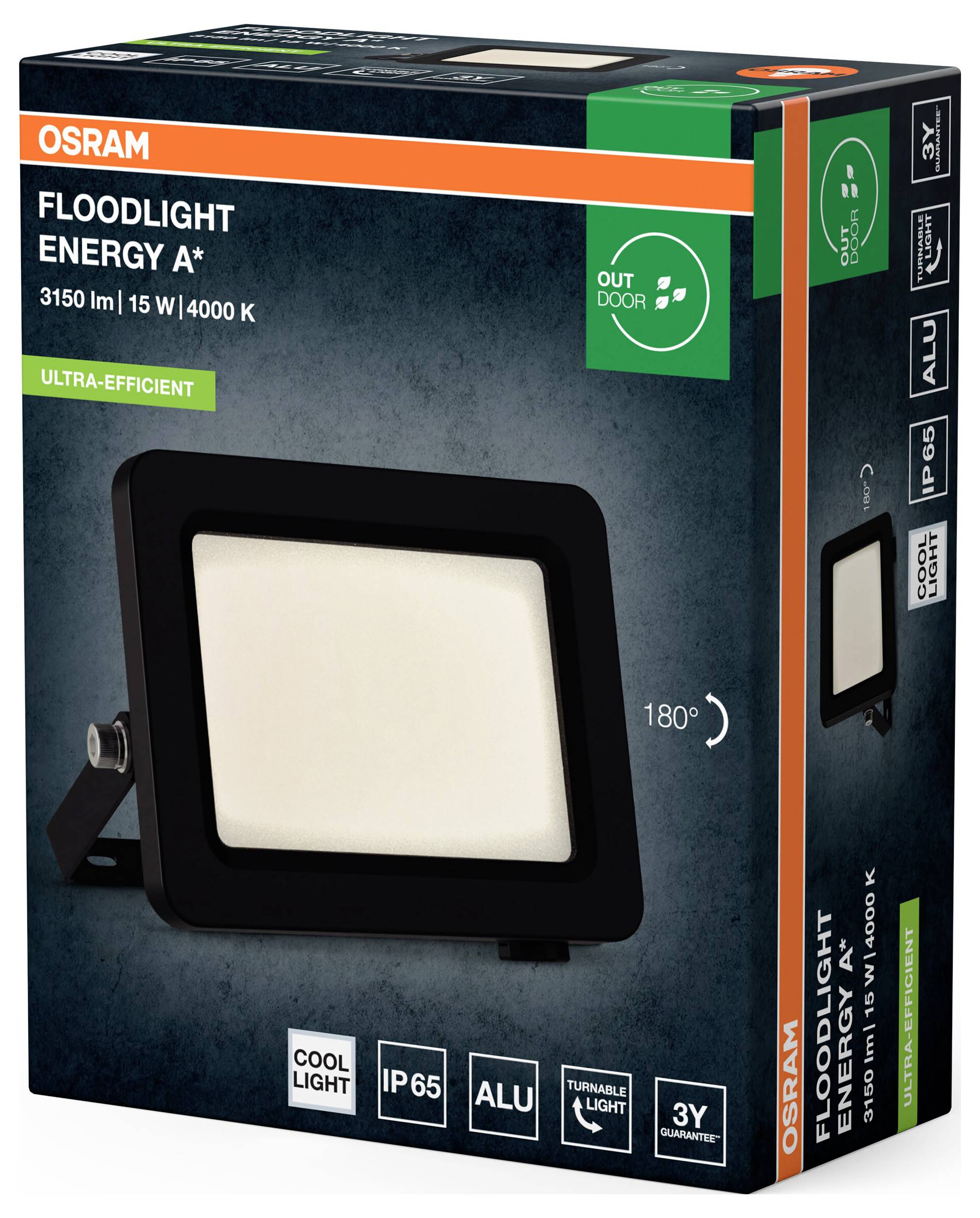 OSRAM HOMELIGHTING Floodlight EA 15W 840 Dark Grey​ 4099854429514 Außenstrahler