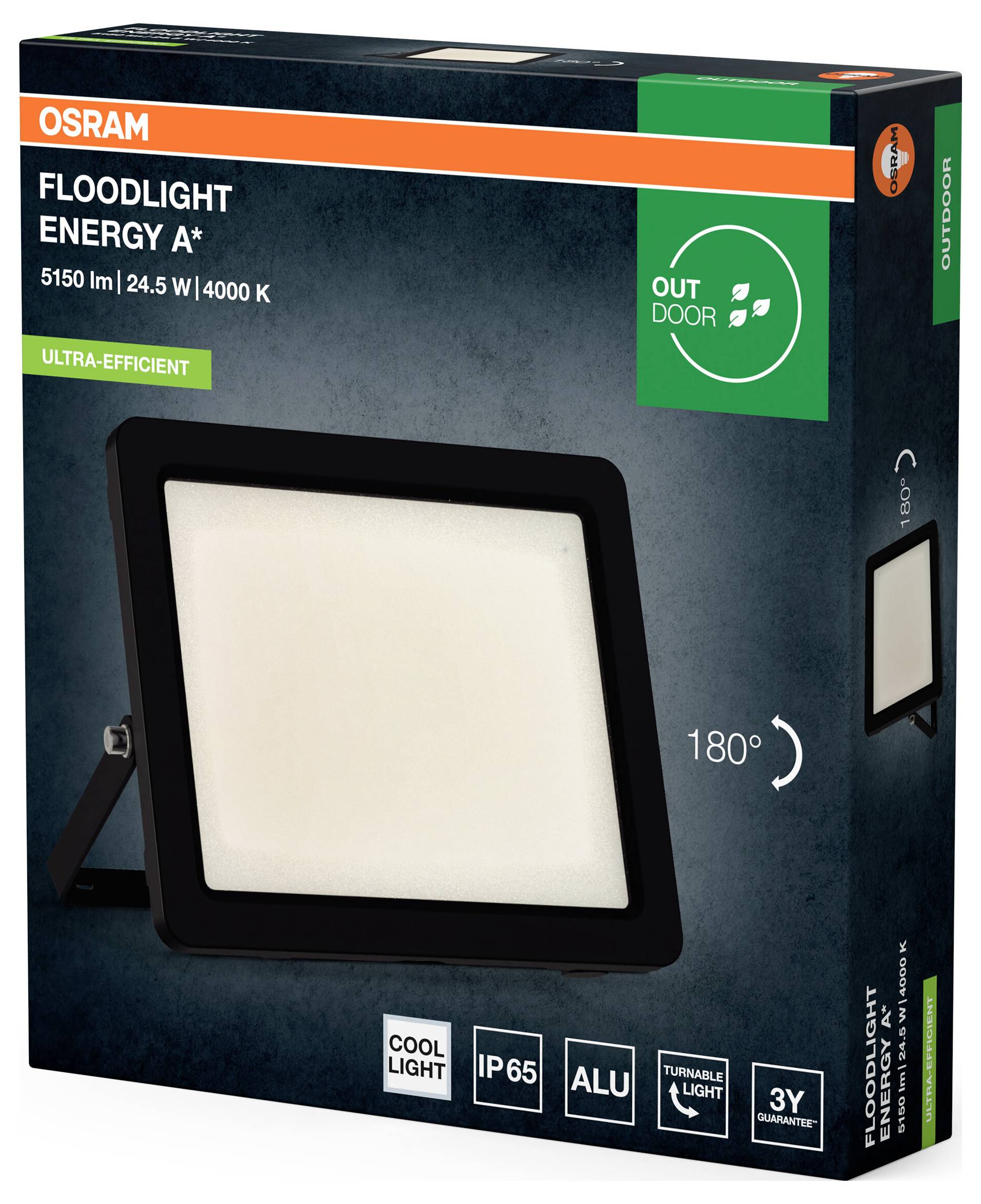 OSRAM HOMELIGHTING Floodlight EA 24,5W 840 Dark Grey​ 4099854429538 Außenstrahler
