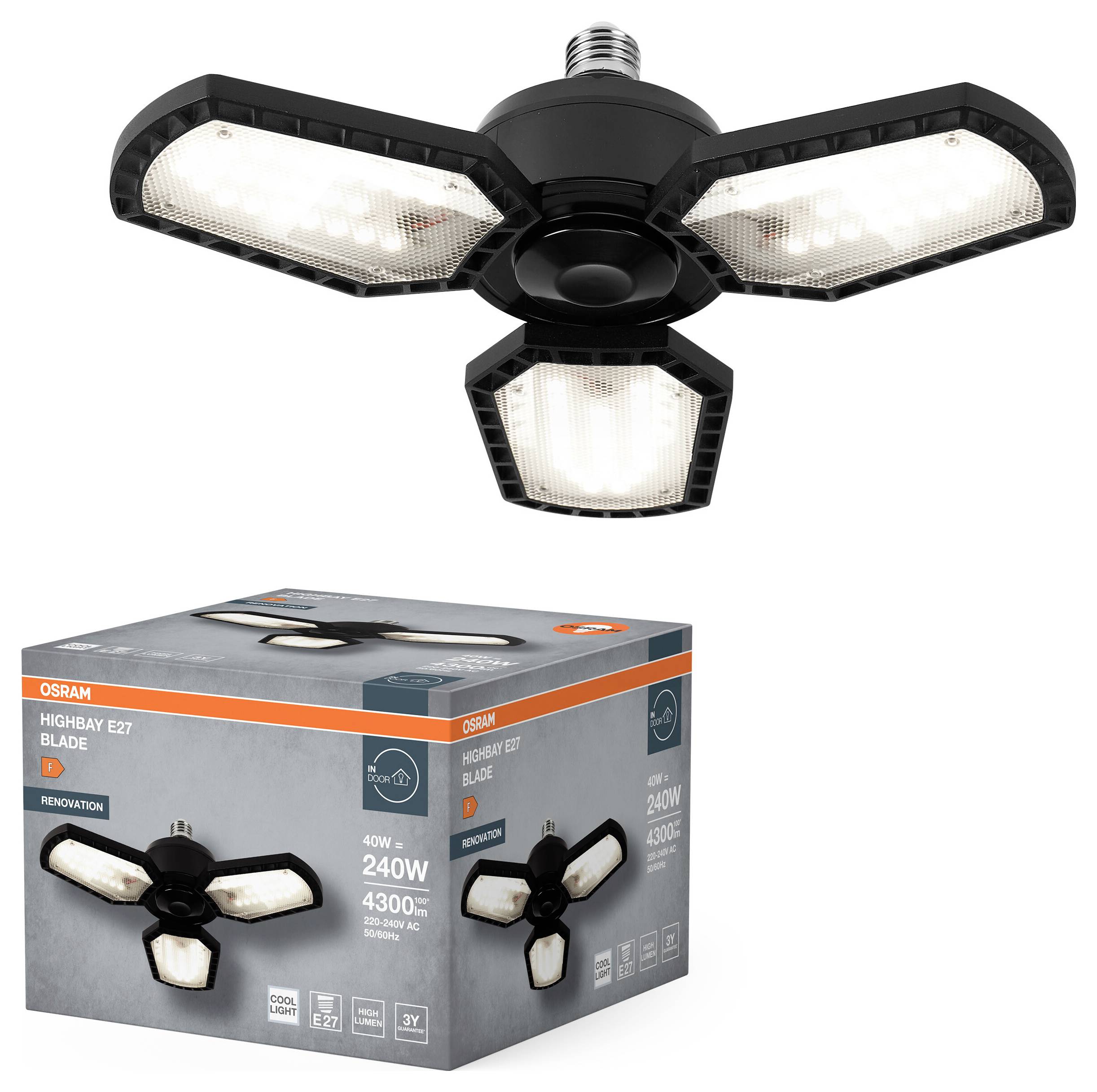 OSRAM HOMELIGHTING Highbay Blade E27 40W 840 E27 Black 4099854429293 Deckenfluter EEK: F (A - G) E2