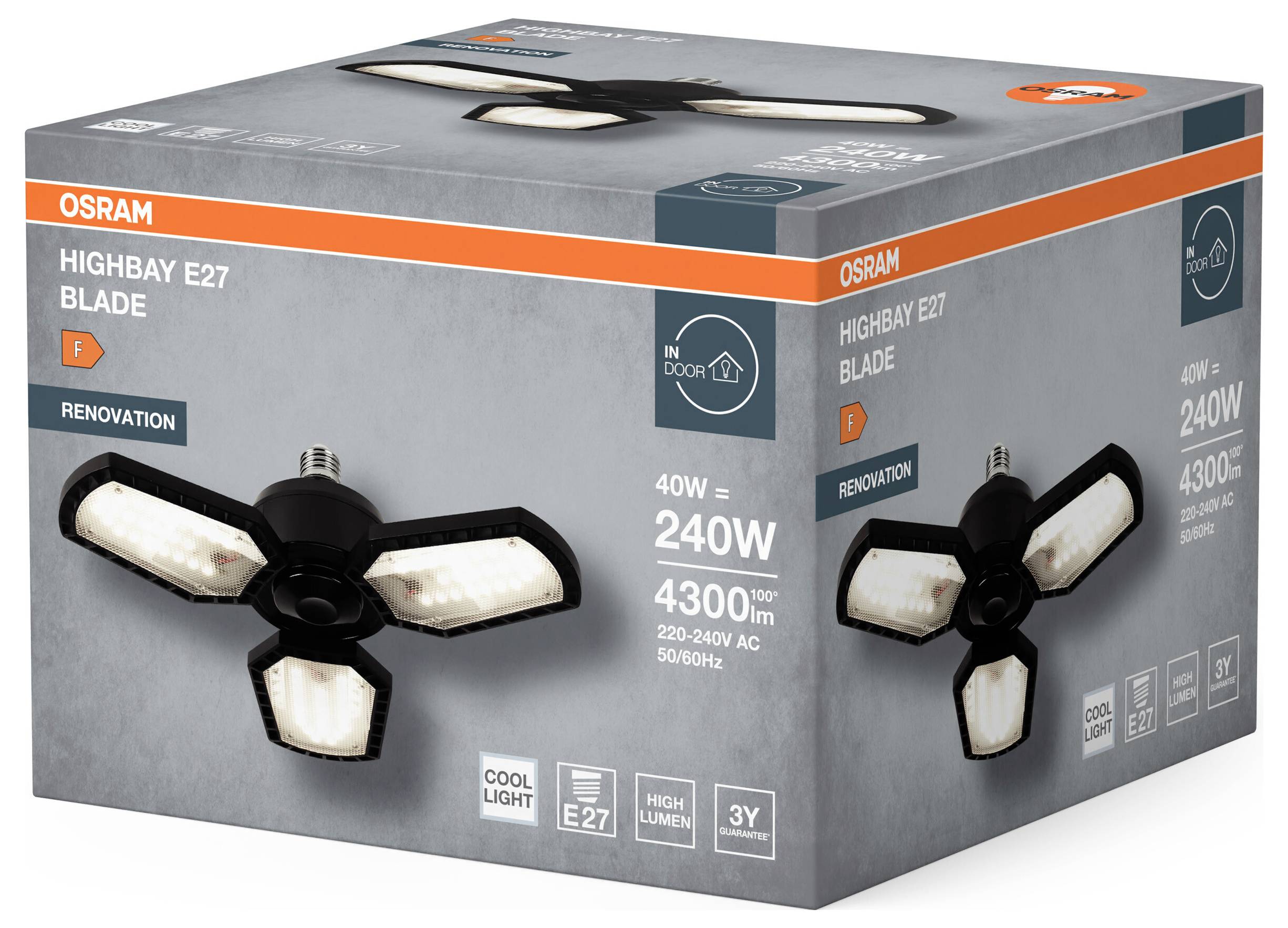 OSRAM HOMELIGHTING Highbay Blade E27 40W 840 E27 Black 4099854429293 Deckenfluter EEK: F (A - G) E2