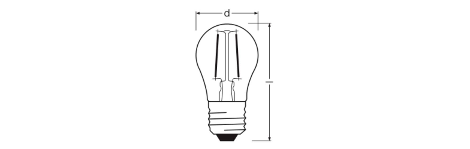 OSRAM HOMELIGHTING 4099854443886 LED EEK D (A - G) E27 1.8W Warmweiß (Ø x H) 45.00mm x 45.00mm 1St.