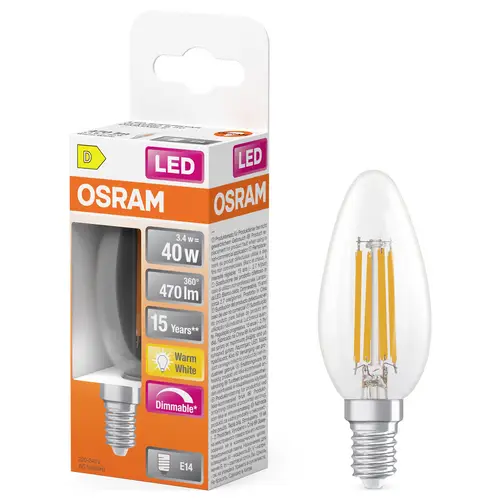 OSRAM HOMELIGHTING 4099854445712 LED EEK D (A - G) E14 3.4 W Warmweiß (Ø x H) 35.00 mm x 35.00 mm 1 OSRAM HOMELIGHTING 4099854445712 LED EEK D (A - G) E14 3.4 W Warmweiß (Ø x H) 35.00 mm x 35.00 mm 1