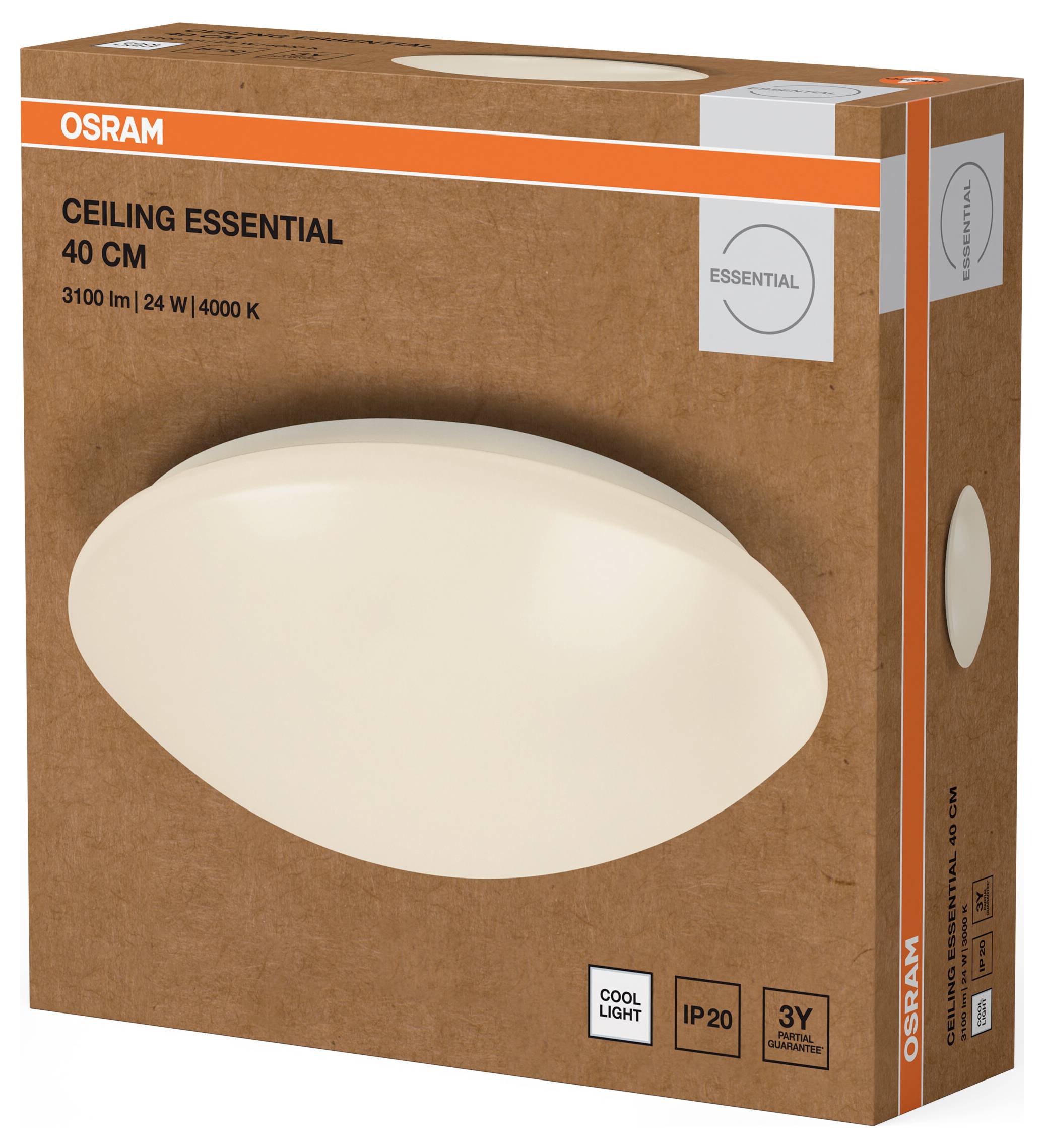 OSRAM HOMELIGHTING Ceiling Essential 400mm 24W 4000K 4099854445415 LED-Außenwandleuchte 24.00W Weiß