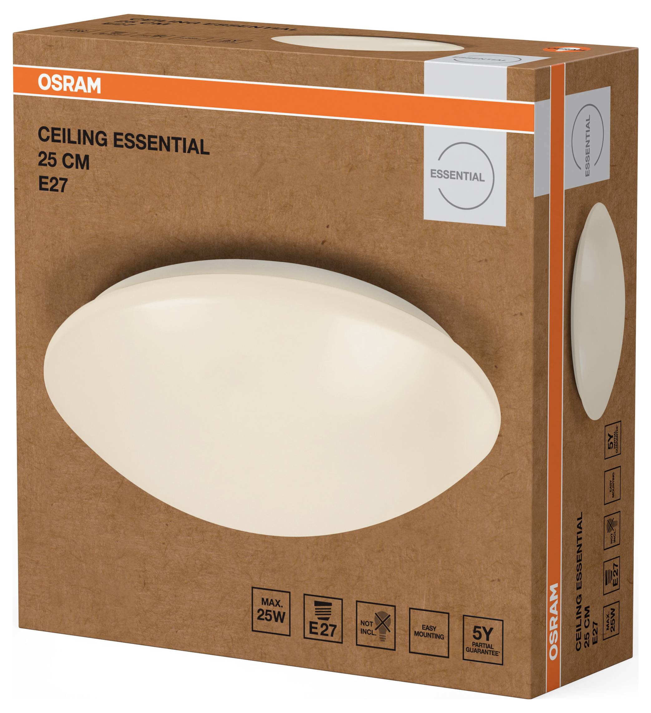 OSRAM HOMELIGHTING Ceiling Essential 250mm E27 4099854444609 LED-Außenwandleuchte Weiß