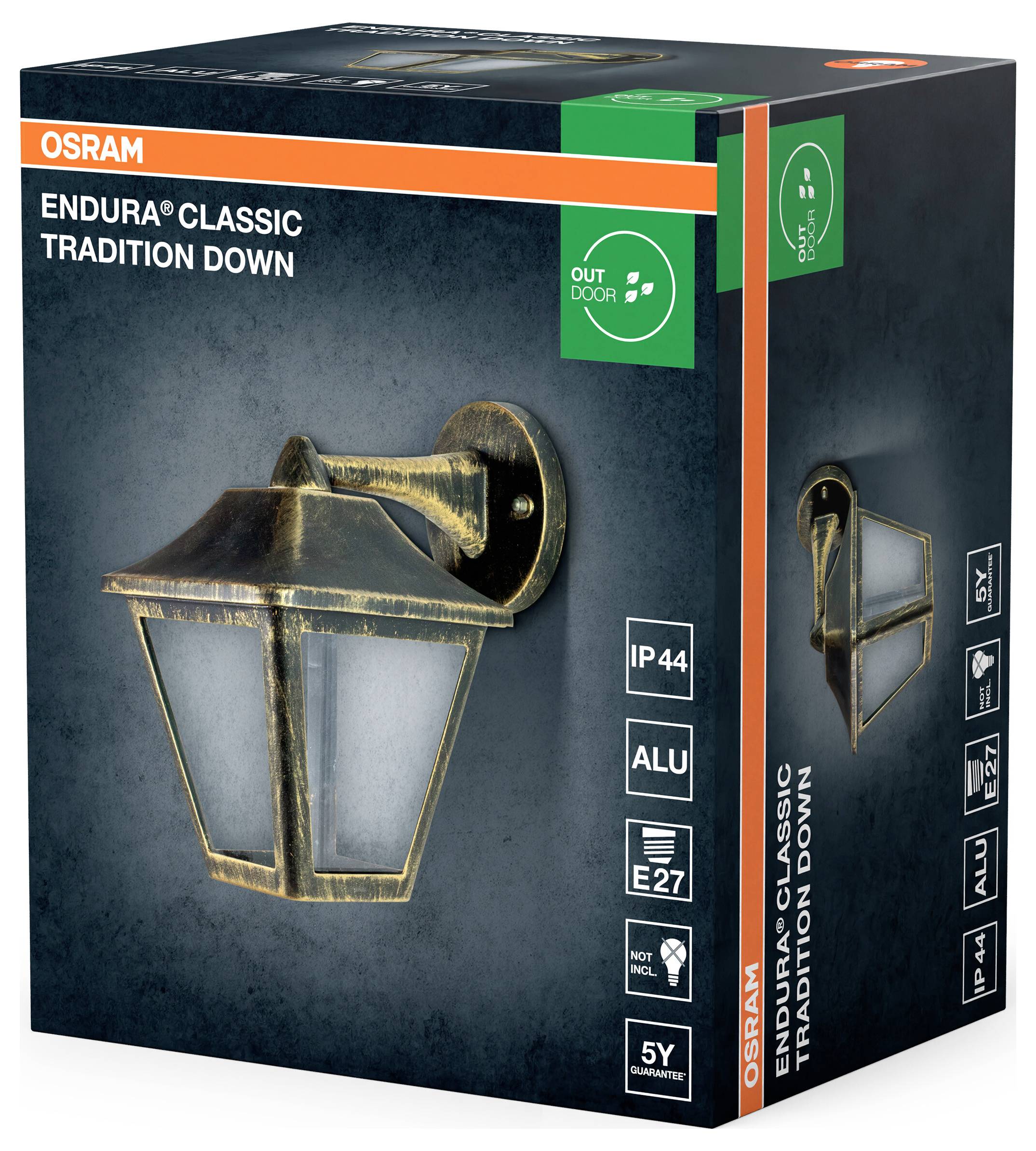 OSRAM HOMELIGHTING ENDURA Classic Tradition Down E27 Gold 4099854452352 LED-Außenwandleuchte