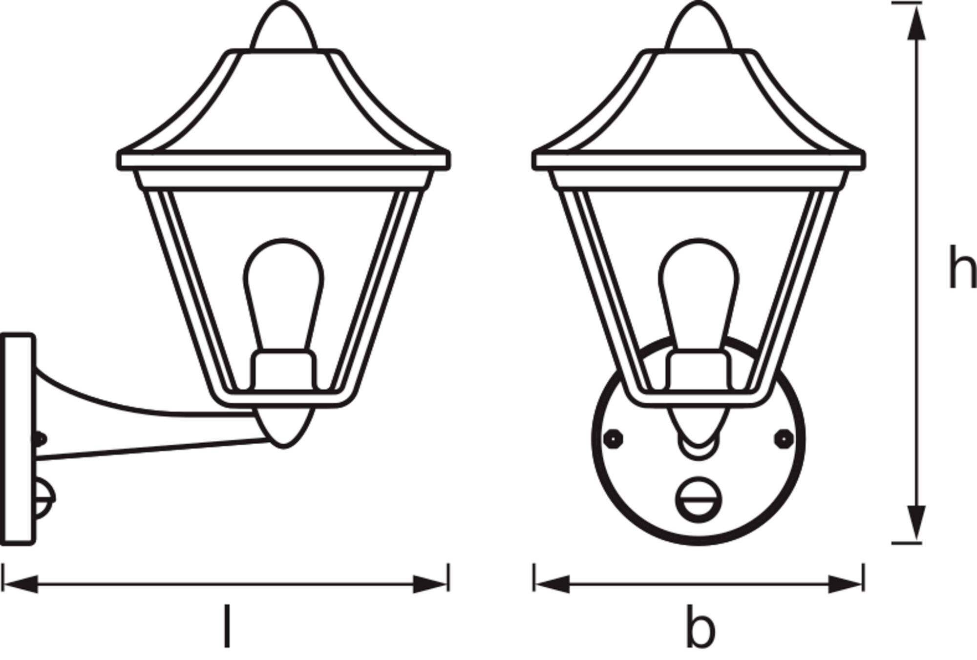 OSRAM HOMELIGHTING ENDURA Classic Tradition Up Sensor E27 Gold 4099854452437 LED-Außenwandleuchte
