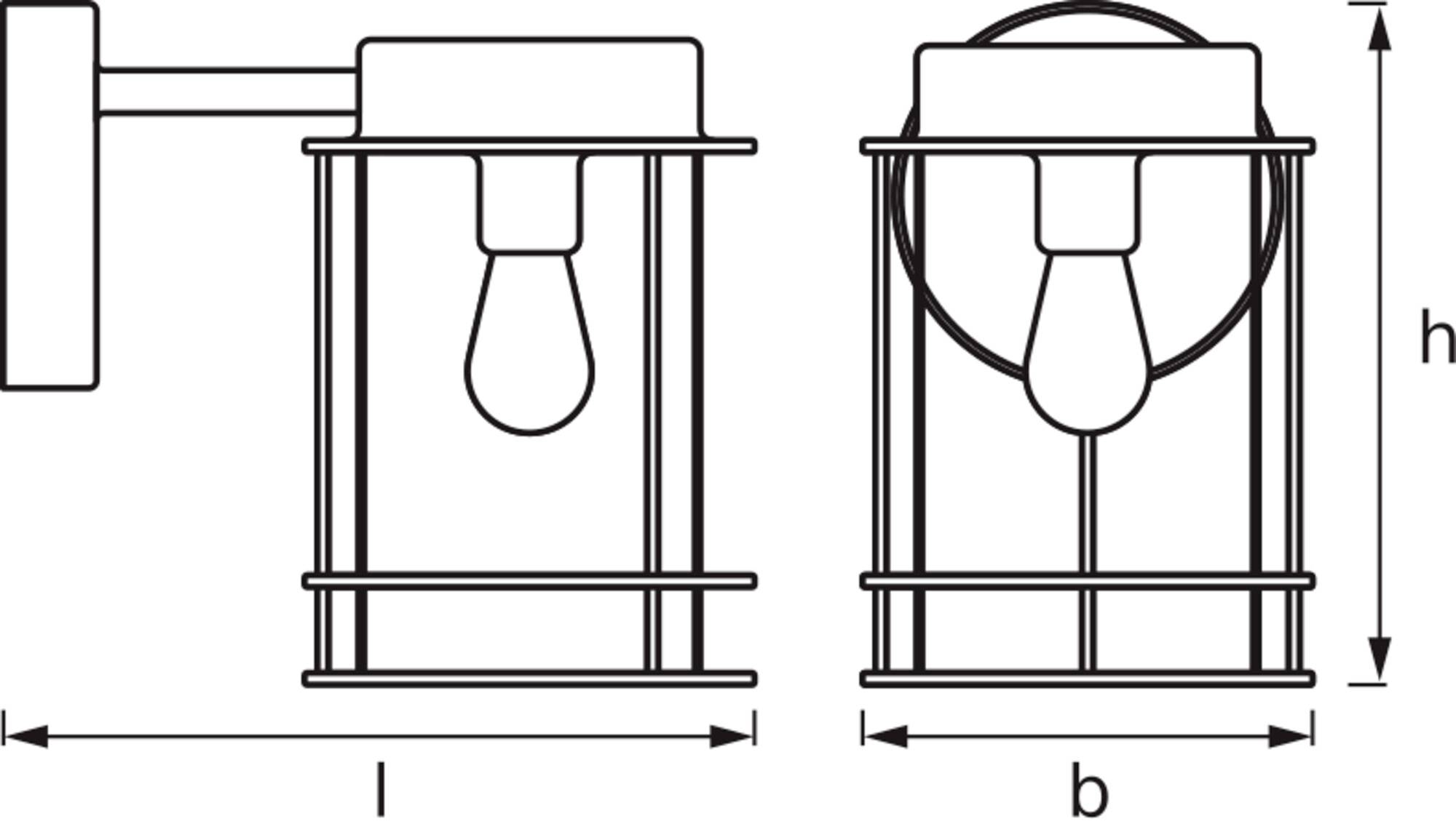 OSRAM HOMELIGHTING ENDURA Classic Post Down E27 4099854452260 LED-Außenwandleuchte E27 Steel