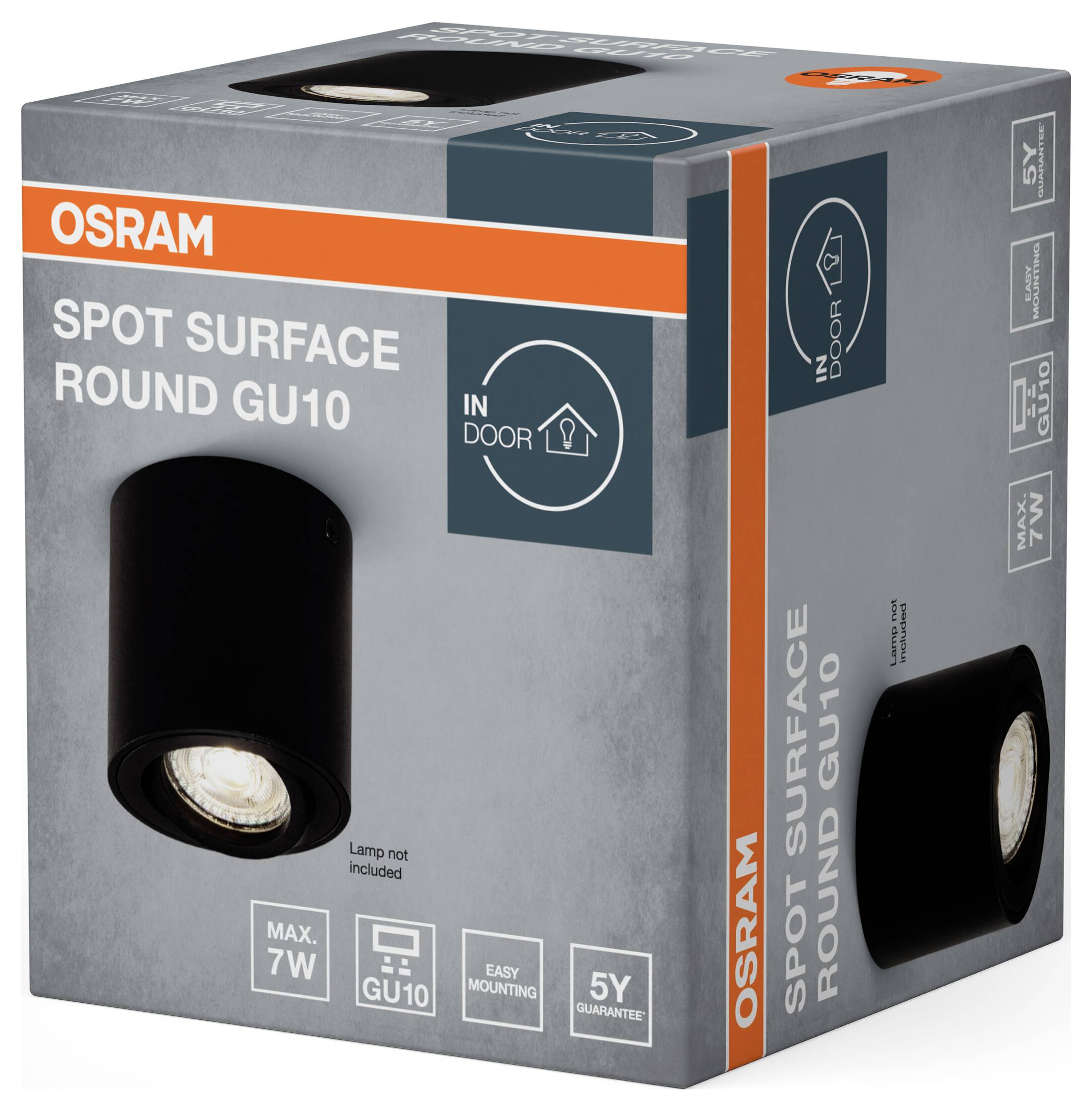OSRAM HOMELIGHTING Spot Surface Round GU10 Black 4099854445965 LED-Außenwandleuchte GU10 Schwarz