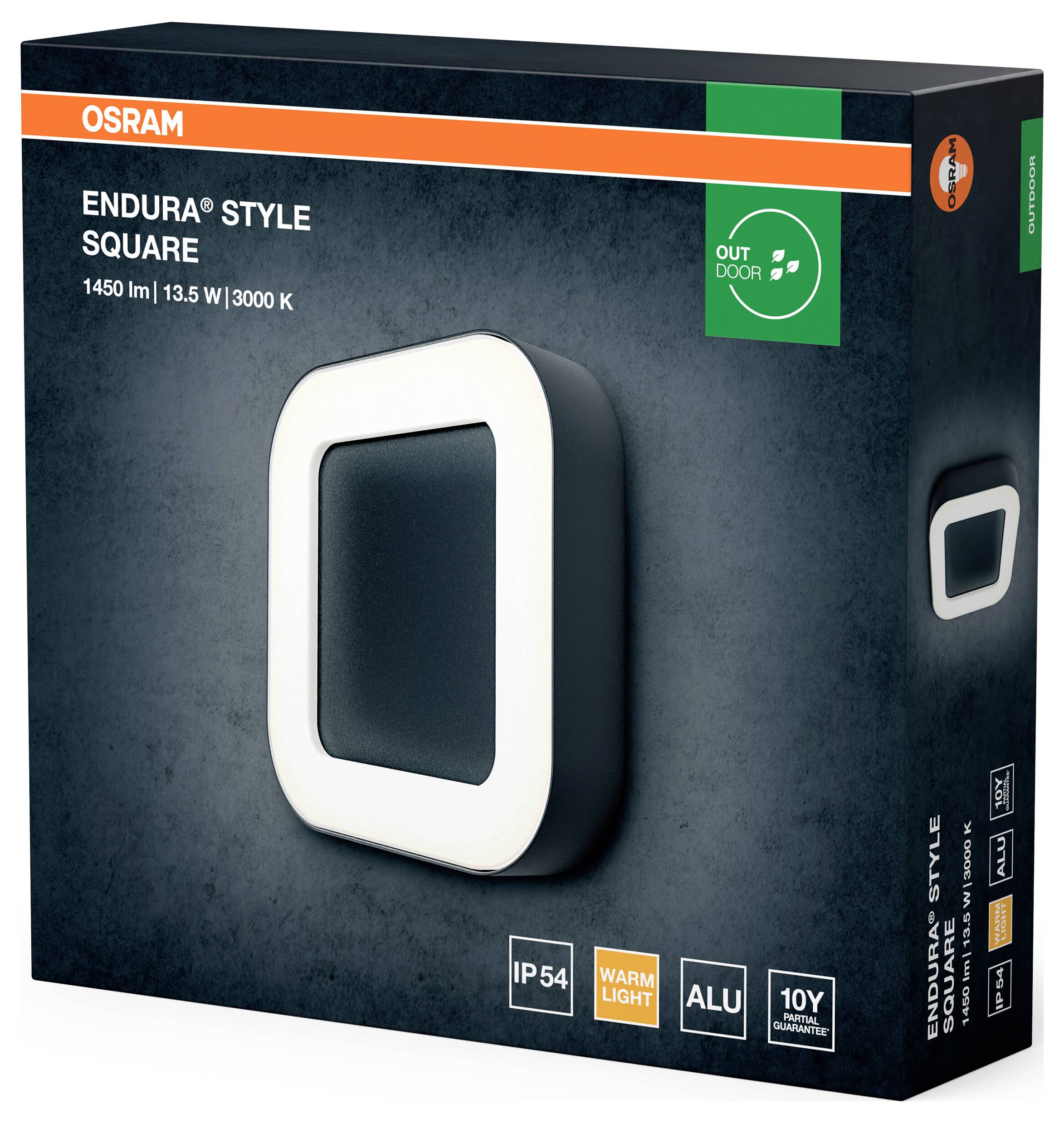 OSRAM HOMELIGHTING ENDURA Style Square 13.5W Dark Gray 4099854461958 LED-Außenwandleuchte