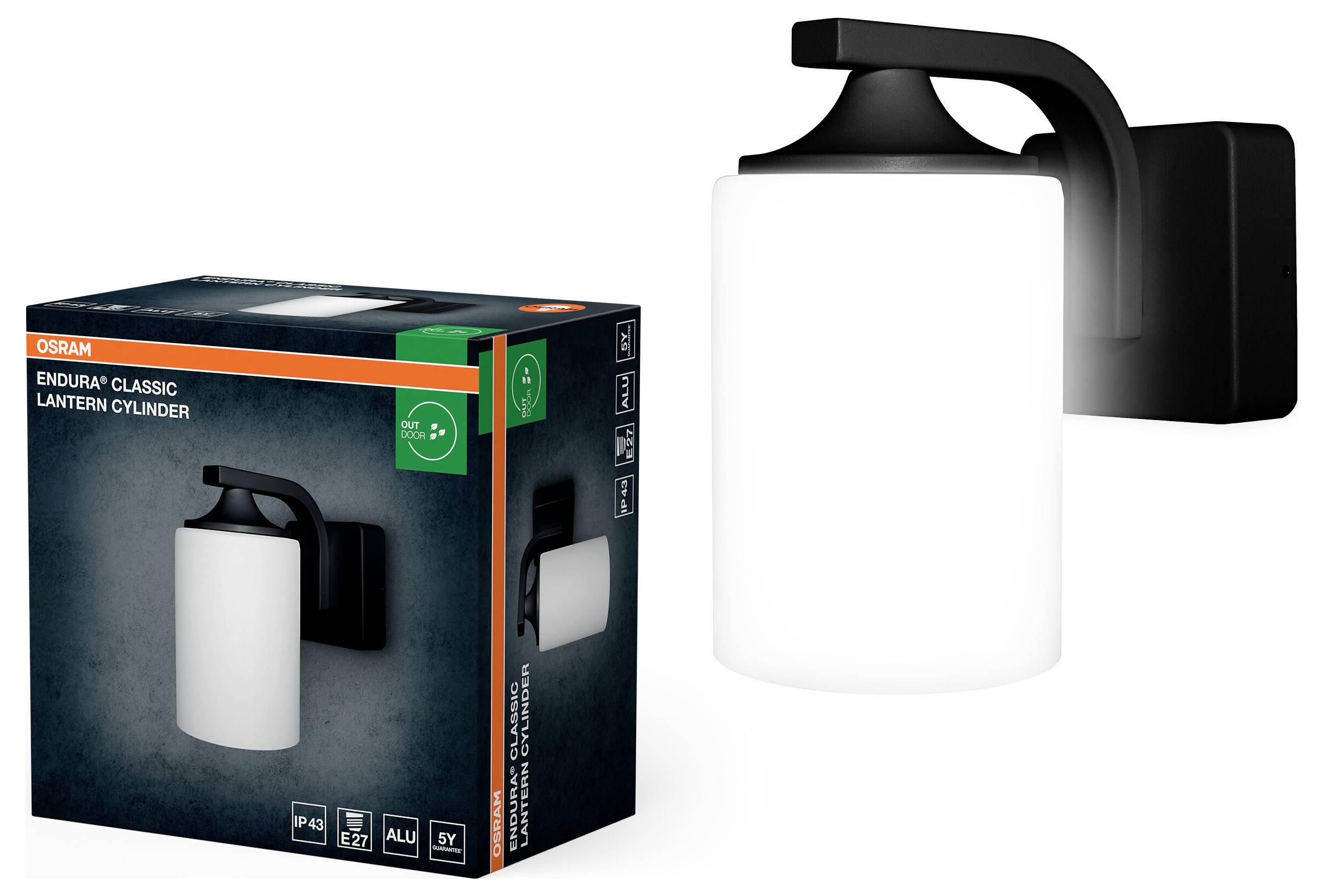 OSRAM HOMELIGHTING ENDURA Classic Lantern Cylinder E27 Black 4099854452079 LED-Außenwandleuchte E27 Schwarz