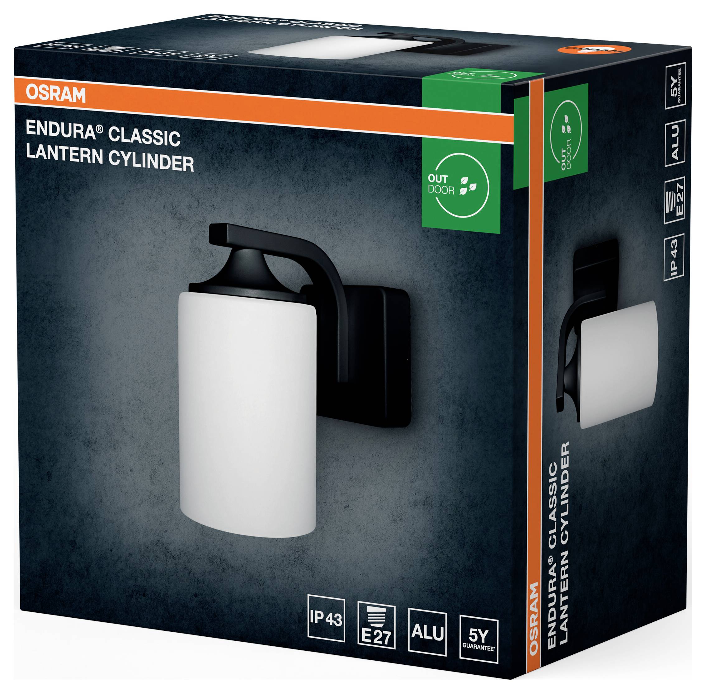OSRAM HOMELIGHTING ENDURA Classic Lantern Cylinder E27 Black 4099854452079 LED-Außenwandleuchte E27 Schwarz