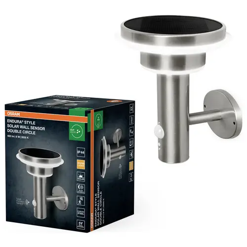 OSRAM HOMELIGHTING ENDURA Style Solar Wall Sensor Double Circle 6W Stainless Steel 4099854455384 LE OSRAM HOMELIGHTING ENDURA Style Solar Wall Sensor Double Circle 6W Stainless Steel 4099854455384 LE