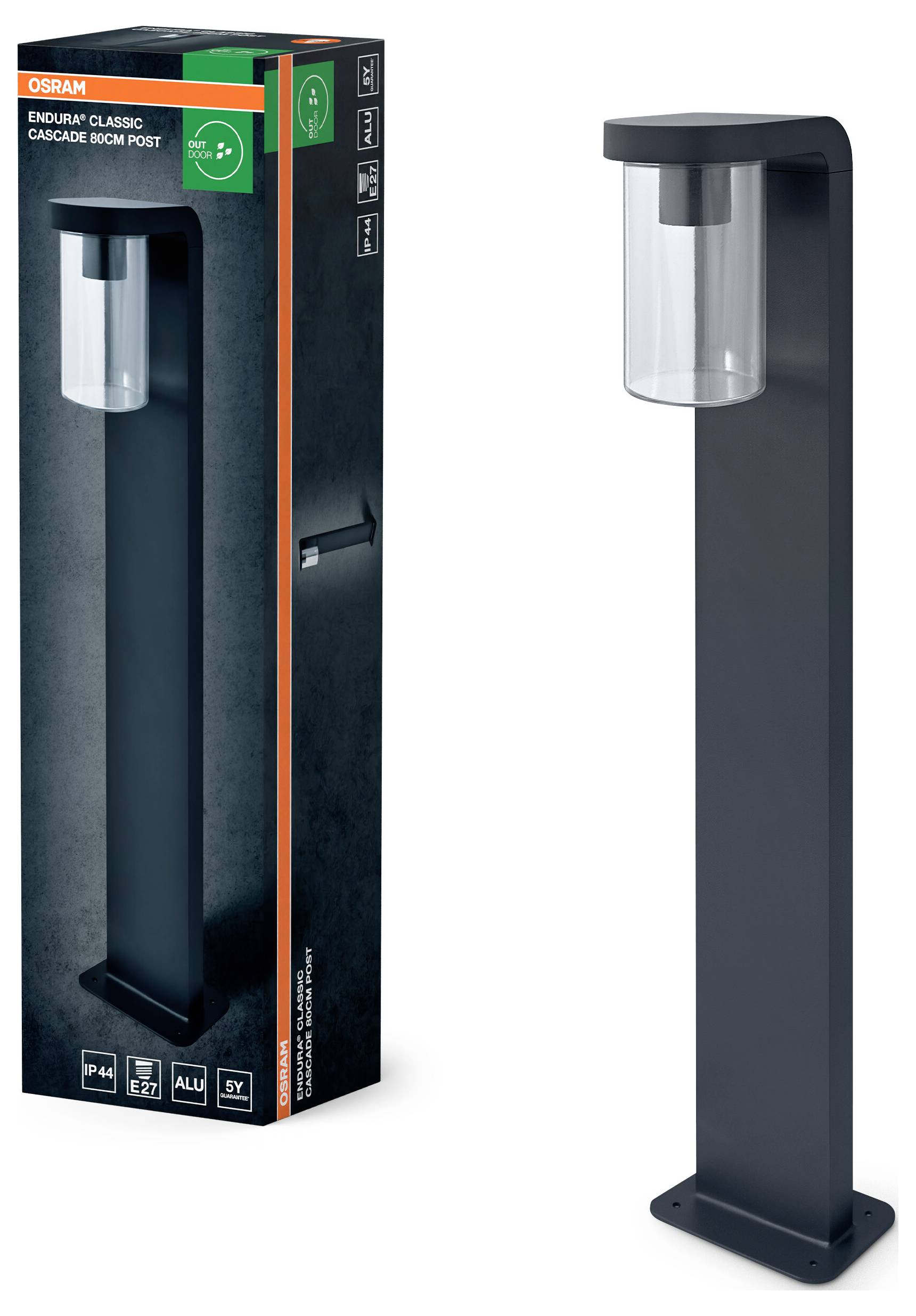 OSRAM HOMELIGHTING ENDURA Classic Cascade 80cm Post E27 Clear 4099854461033 LED-Außenwandleuchte