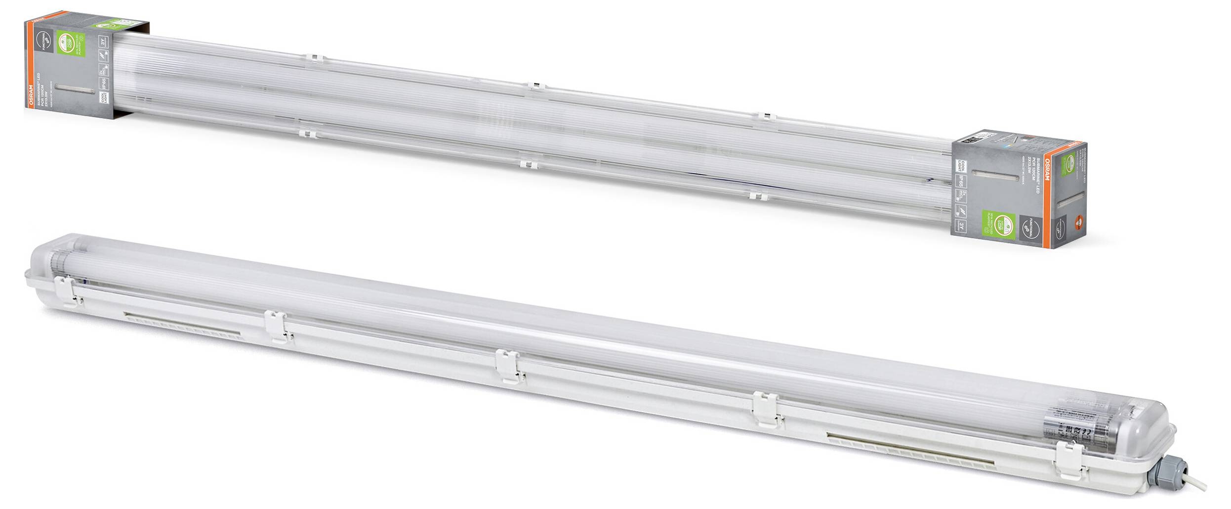OSRAM HOMELIGHTING Submarine Recycled Plastic 120 2 X 13.5W 840 G13 T8 LED-Feuchtraumleuchte