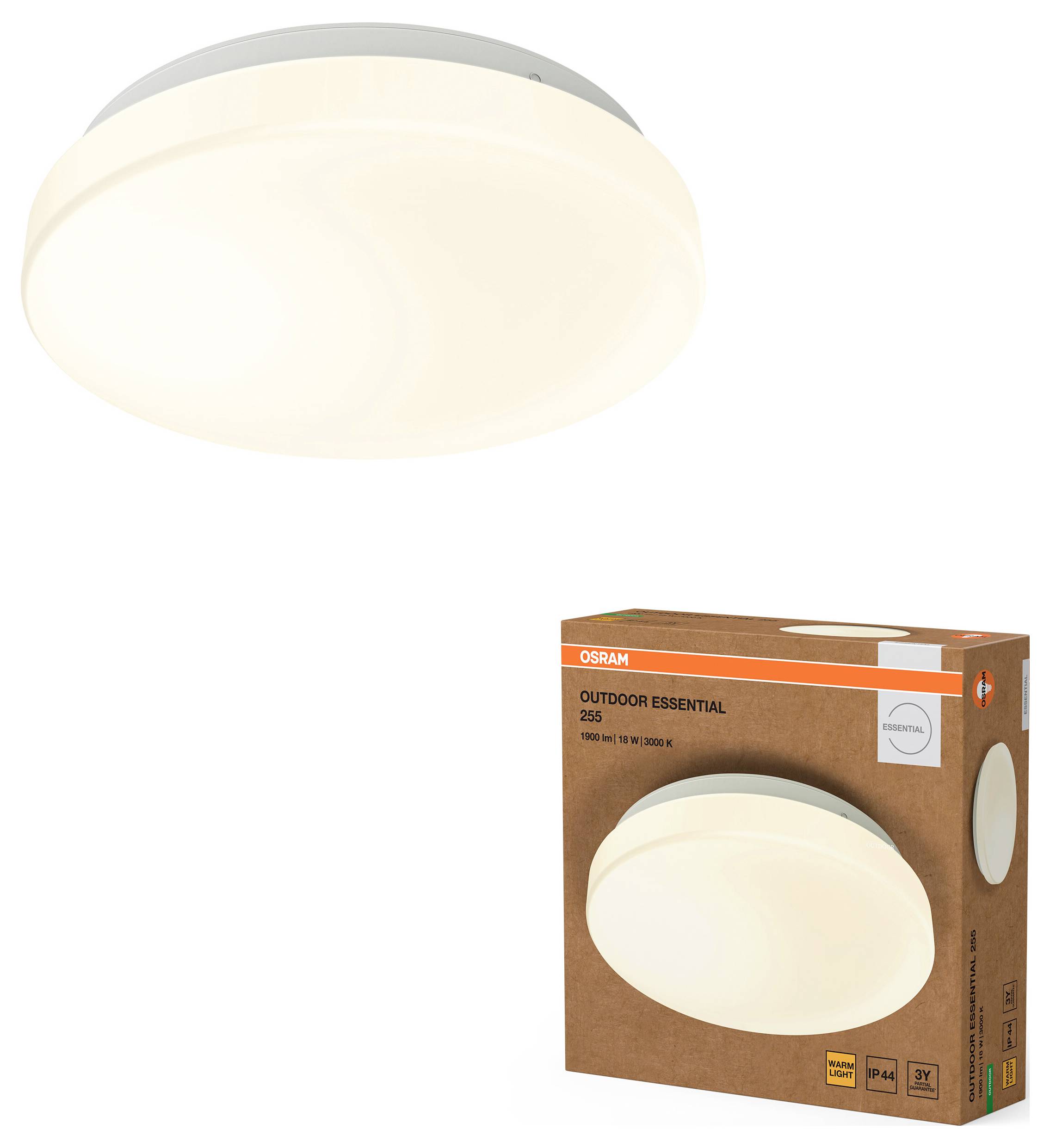 OSRAM HOMELIGHTING Outdoor Essential 255mm 18W 830 White 4099854445309 LED-Außenwandleuchte 18.00W Weiß