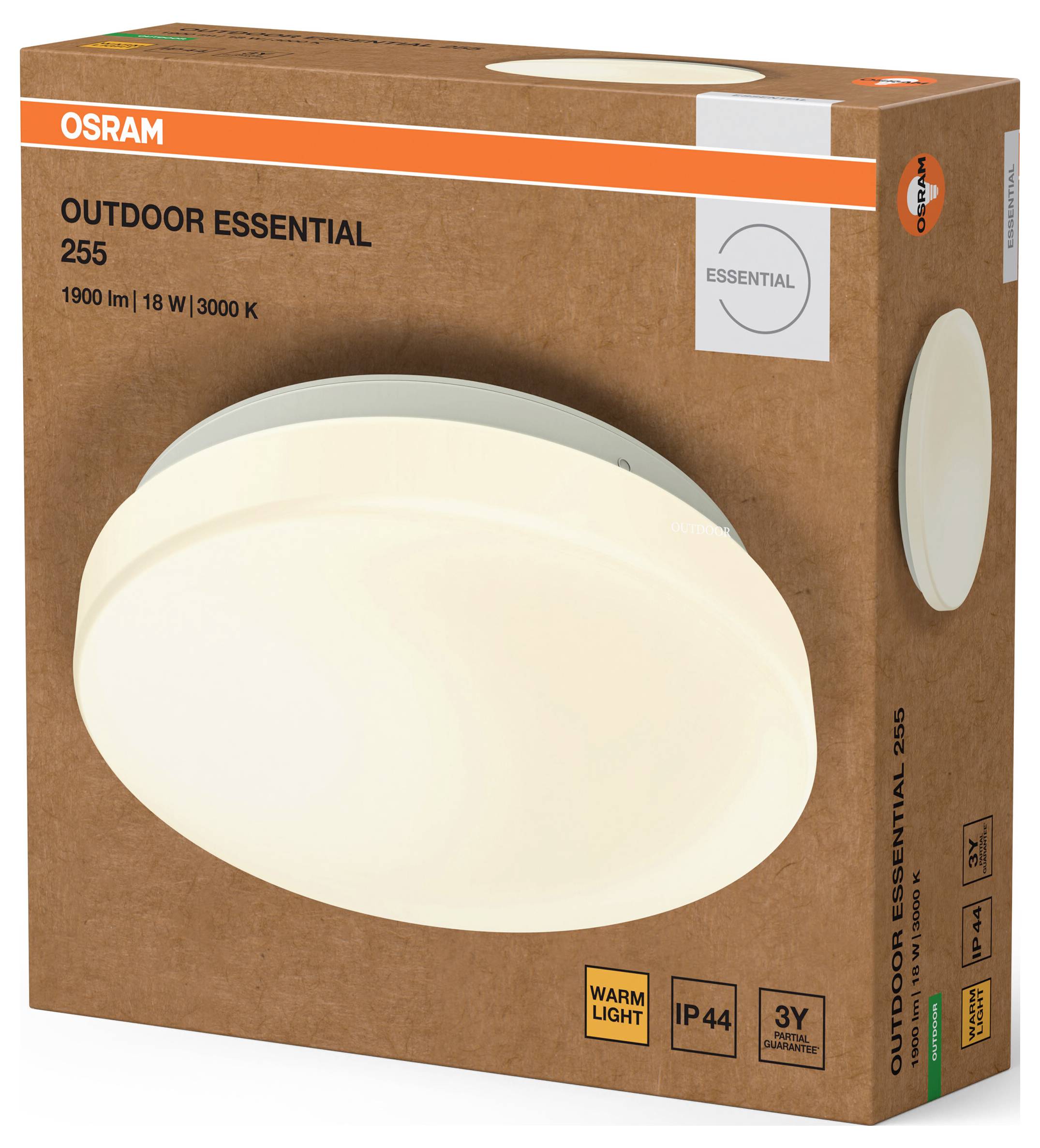 OSRAM HOMELIGHTING Outdoor Essential 255mm 18W 830 White 4099854445309 LED-Außenwandleuchte 18.00W Weiß