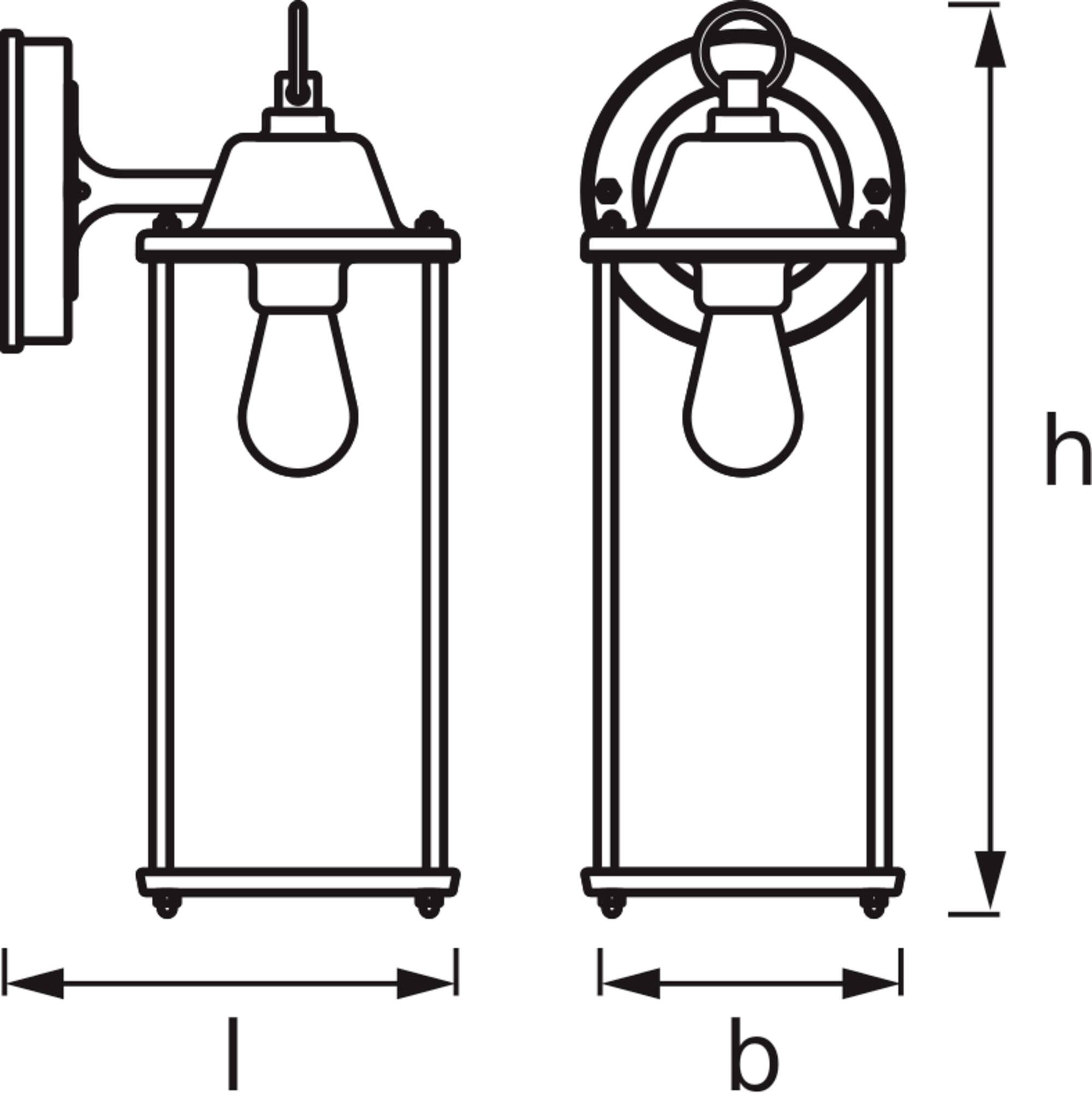 OSRAM HOMELIGHTING ENDURA Classic Lantern Square M E27 4099854447402 LED-Außenwandleuchte