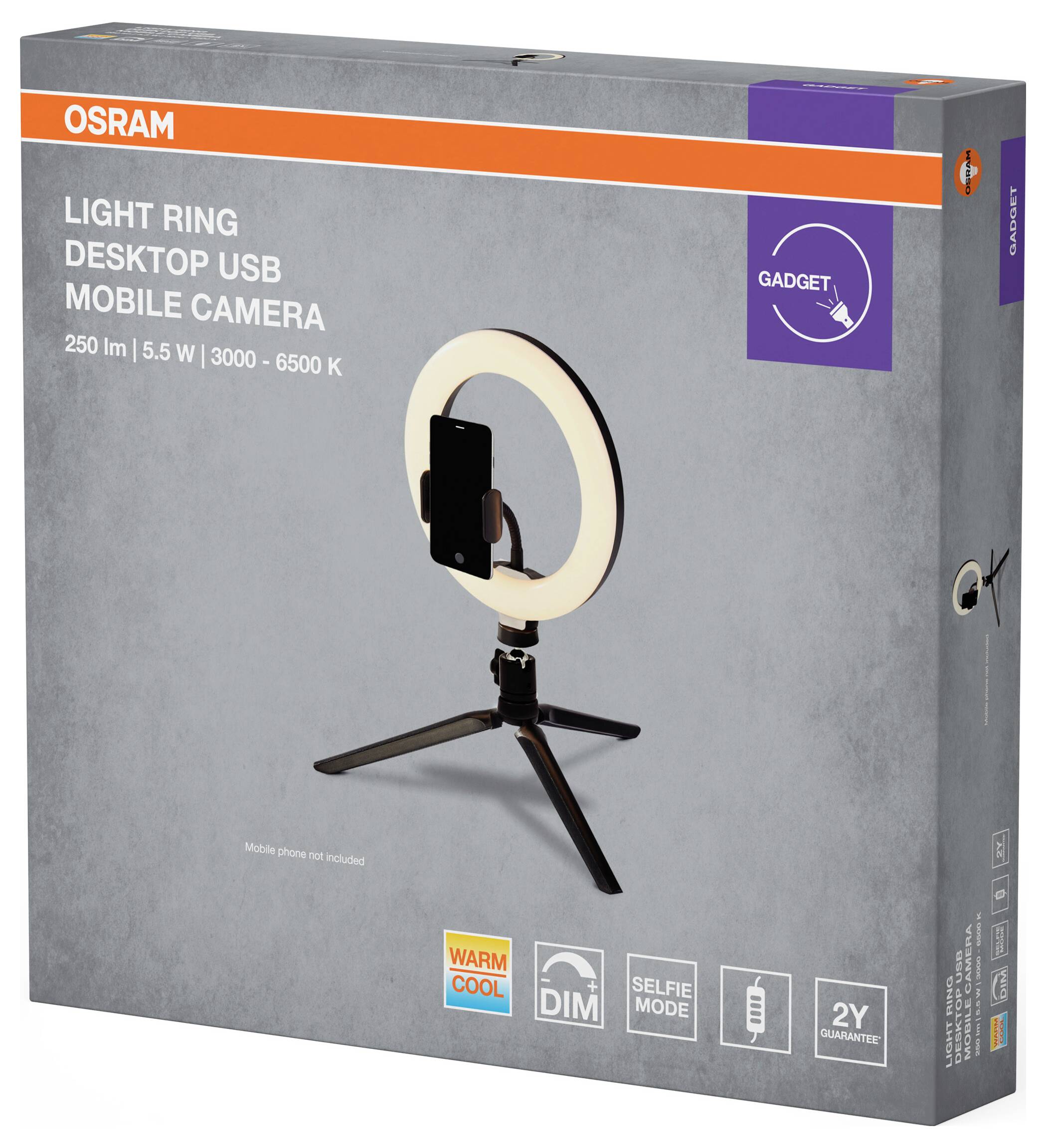 OSRAM HOMELIGHTING Linear LED Mobile Ring Desktop 4099854497612 LED-Ringleuchte 5.50W Schwarz