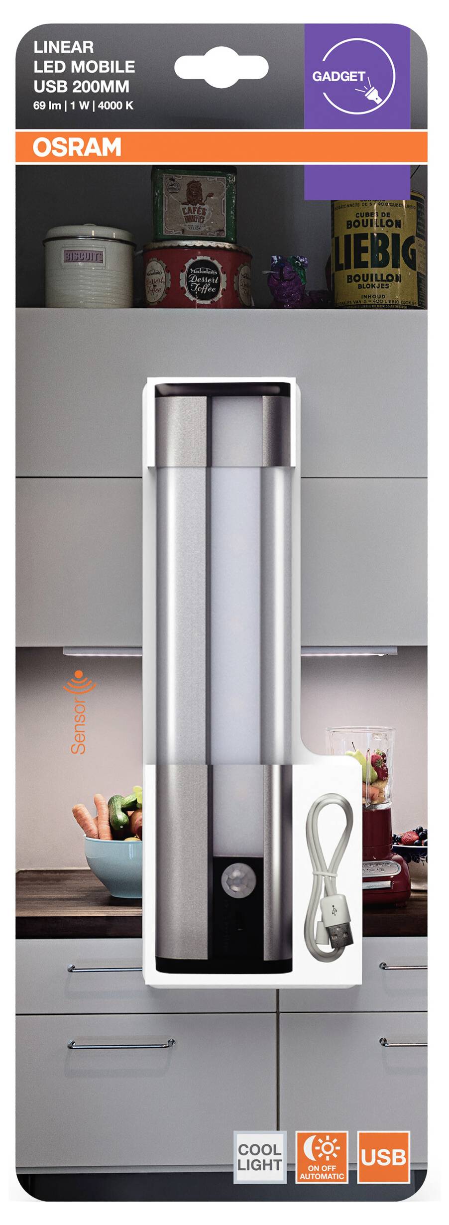 OSRAM HOMELIGHTING Linear LED Mobile USB 200 White LED-Unterbauleuchte Silber