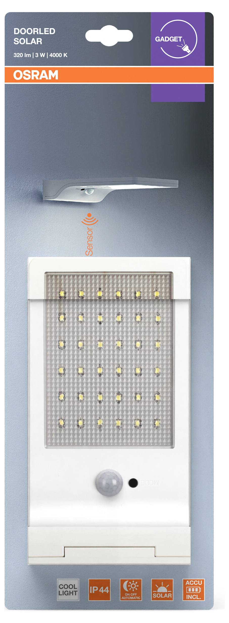 OSRAM HOMELIGHTING DoorLED Solar Sensor 4000K White 4099854531491 LED-Außenwandleuchte