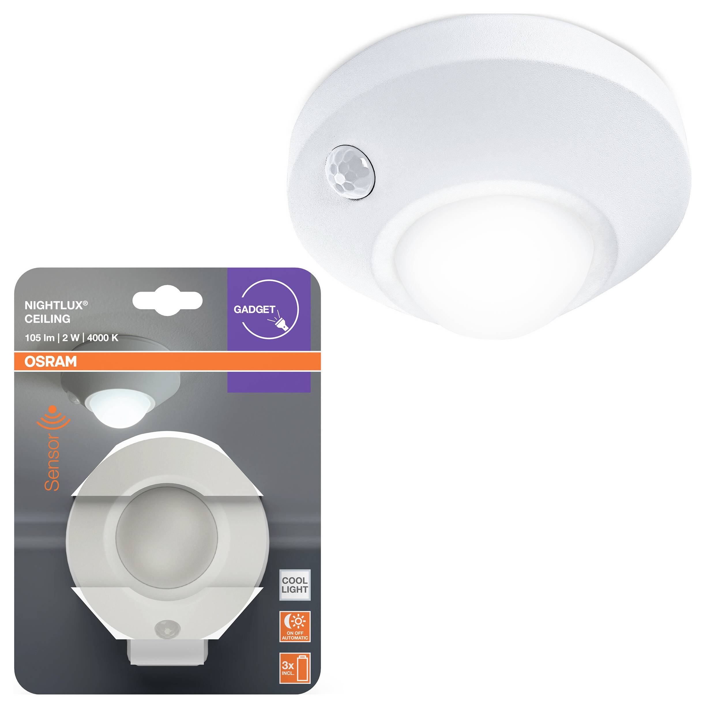OSRAM HOMELIGHTING NIGHTLUX Ceiling White 4099854530807 LED-Nachtlicht Kaltweiß Weiß