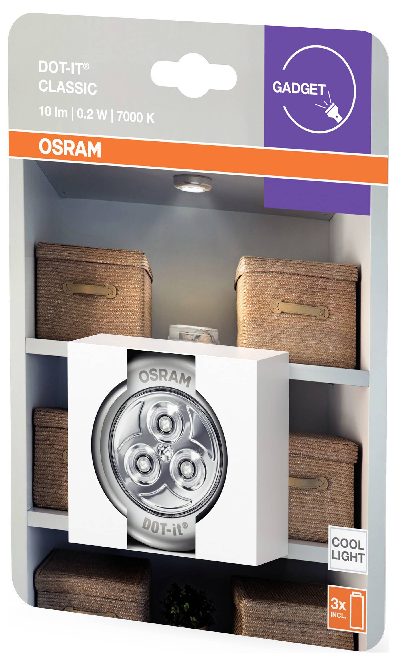 OSRAM HOMELIGHTING DOT-it Classic Silver 4099854531293 LED-Nachtlicht Kaltweiß Silver