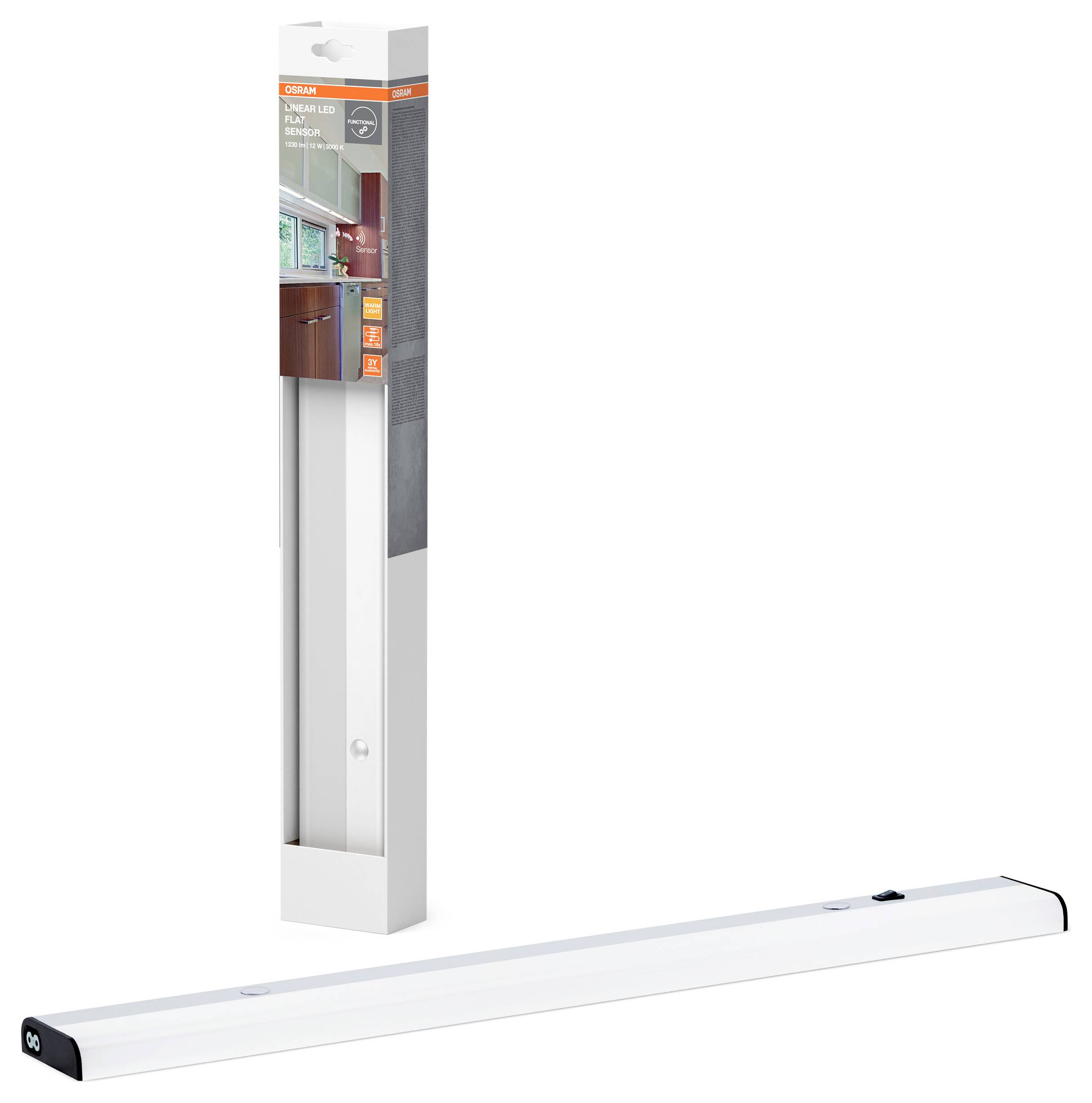 OSRAM HOMELIGHTING Linear LED Flat Sensor 12W 3000K LED-Unterbauleuchte mit Bewegungsmelder