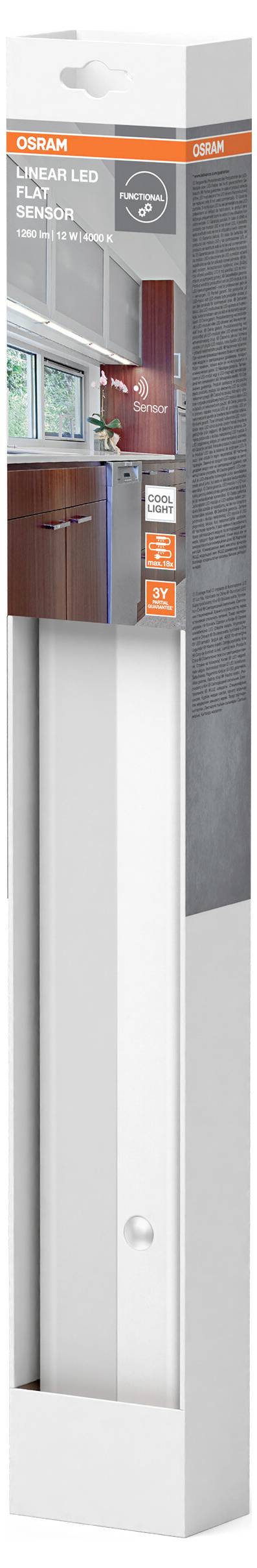 OSRAM HOMELIGHTING Linear LED Flat Sensor 12W 4000K LED-Unterbauleuchte mit Bewegungsmelder