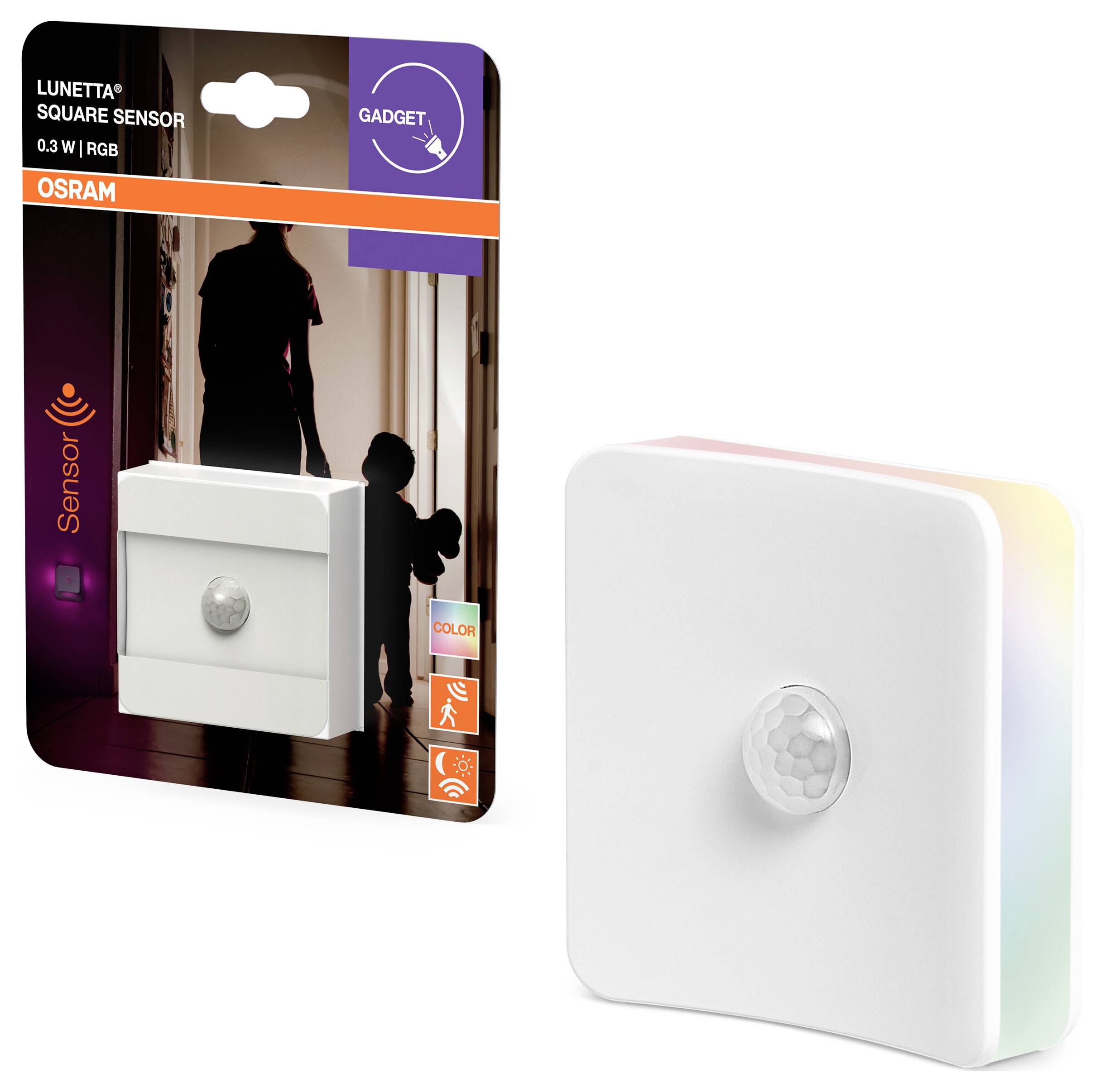 OSRAM HOMELIGHTING Lunetta Square Sensor RGB White LED-Unterbauleuchte mit Bewegungsmelder