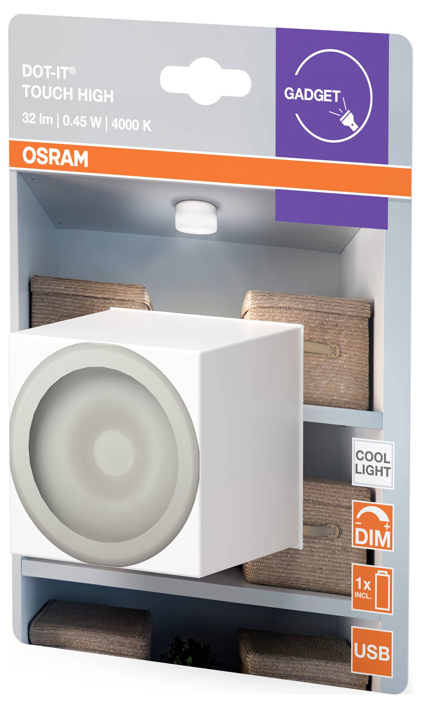 OSRAM HOMELIGHTING DOT-it Touch High White 4099854531538 LED-Nachtlicht Kaltweiß Weiß
