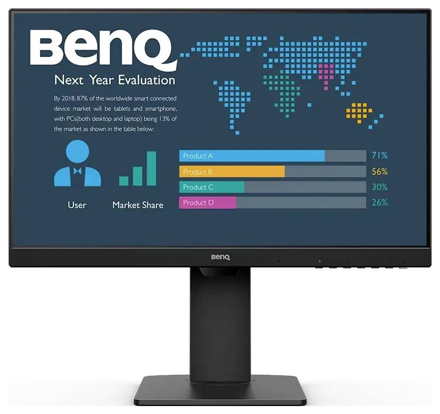 BenQ BL2486TC LCD-Monitor EEK E (A - G) 60.5cm (23.8 Zoll) 1920 x 1080 Pixel 16:9 5 ms HDMI®, DisplayPort, USB-C®, USB-A (USB 3.2