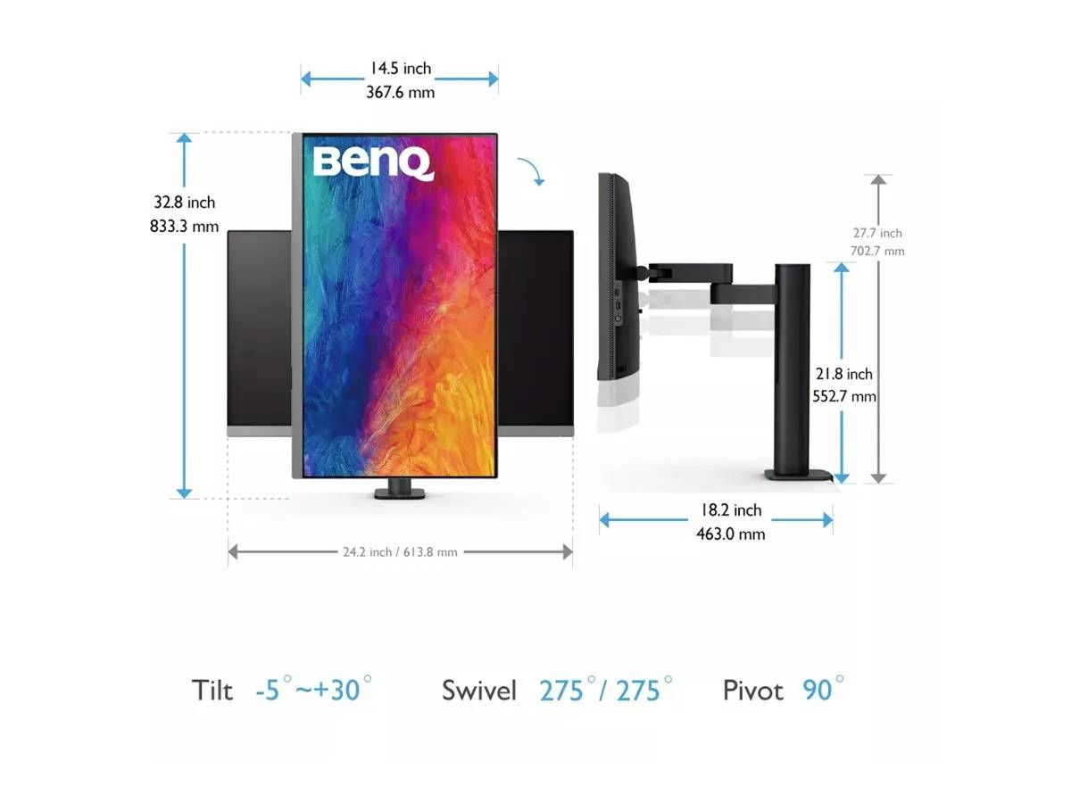 BenQ PD2706UA LCD-Monitor EEK G (A - G) 68.6cm (27 Zoll) 3840 x 2160 Pixel 16:9 5 ms HDMI®, DisplayPort, USB-C®, USB-A (USB 3.2