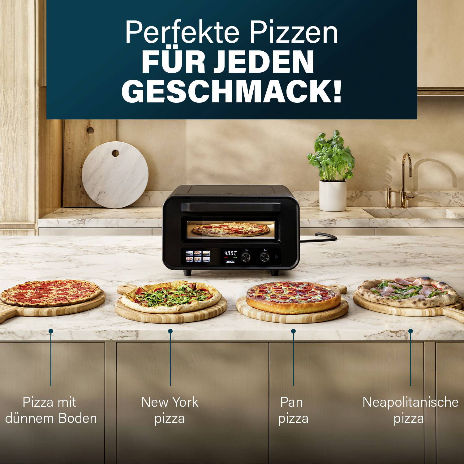 Princess Pro Max Pizzaofen mit Pizzastein