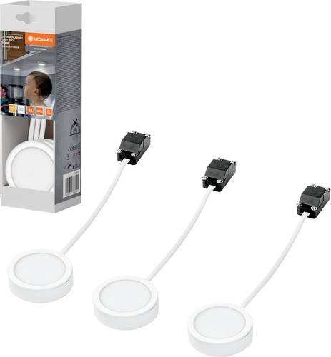 LEDVANCE Undercabinet Spot Puck 65mm 3 x 3W 830 White LED-Unterbauleuchte 3.00 W Warmweiß Weiß