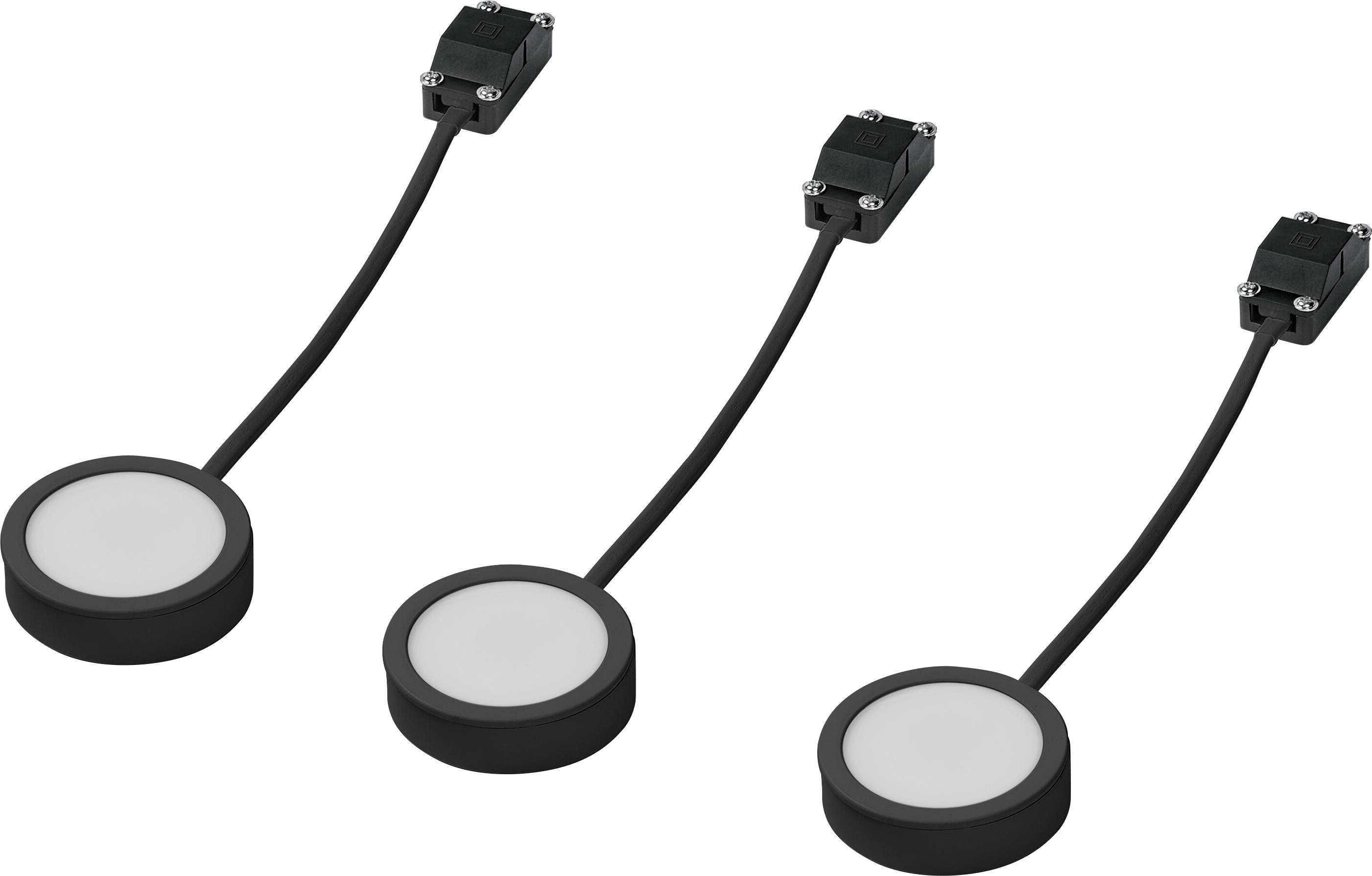 LEDVANCE Undercabinet Spot Puck 65mm 3 x 3W 830 Black LED-Unterbauleuchte 3.00 W Warmweiß Schwarz