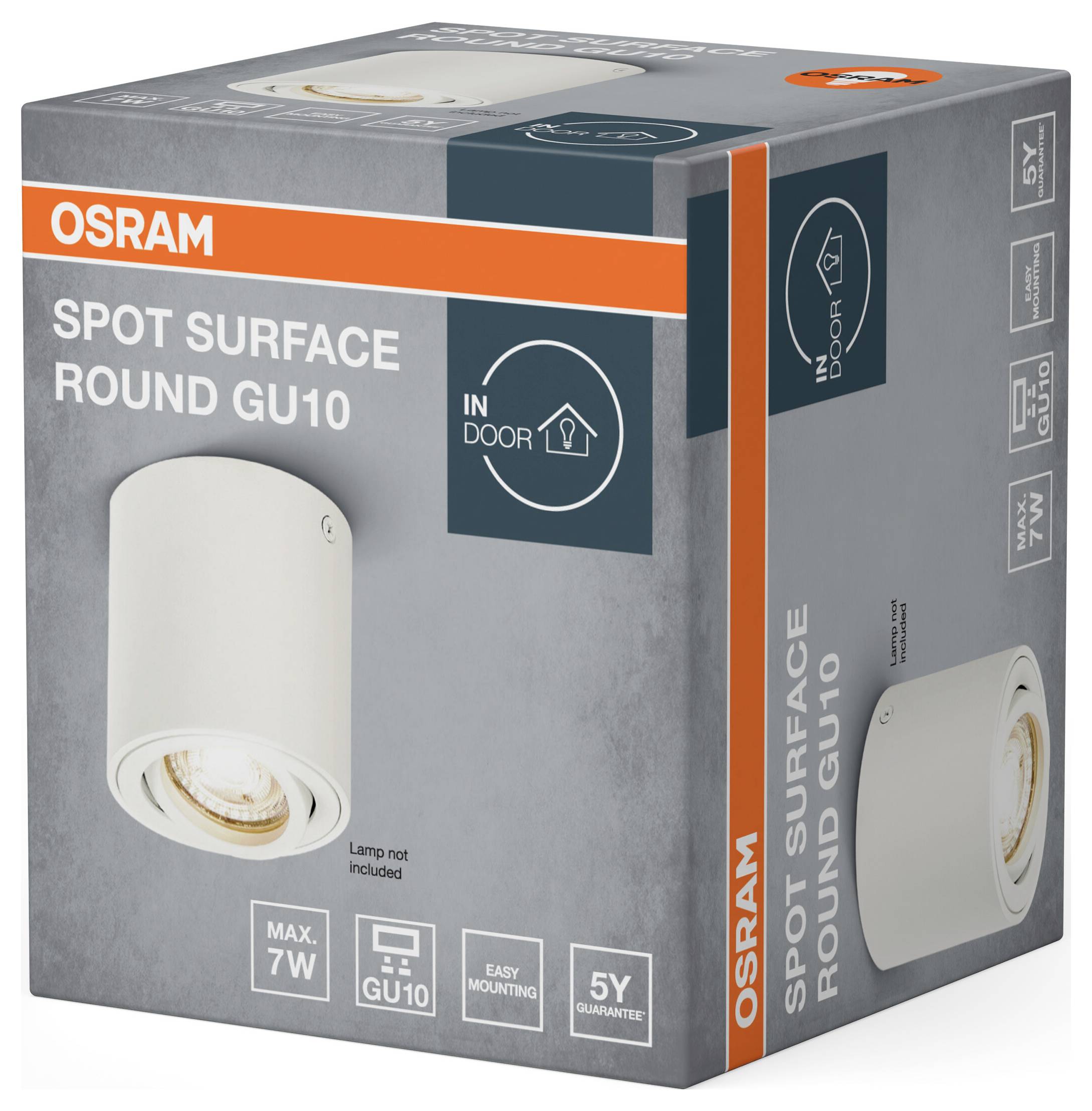 OSRAM HOMELIGHTING Spot Surface Round GU10 White 4099854446009 LED-Außenwandleuchte GU10 Weiß