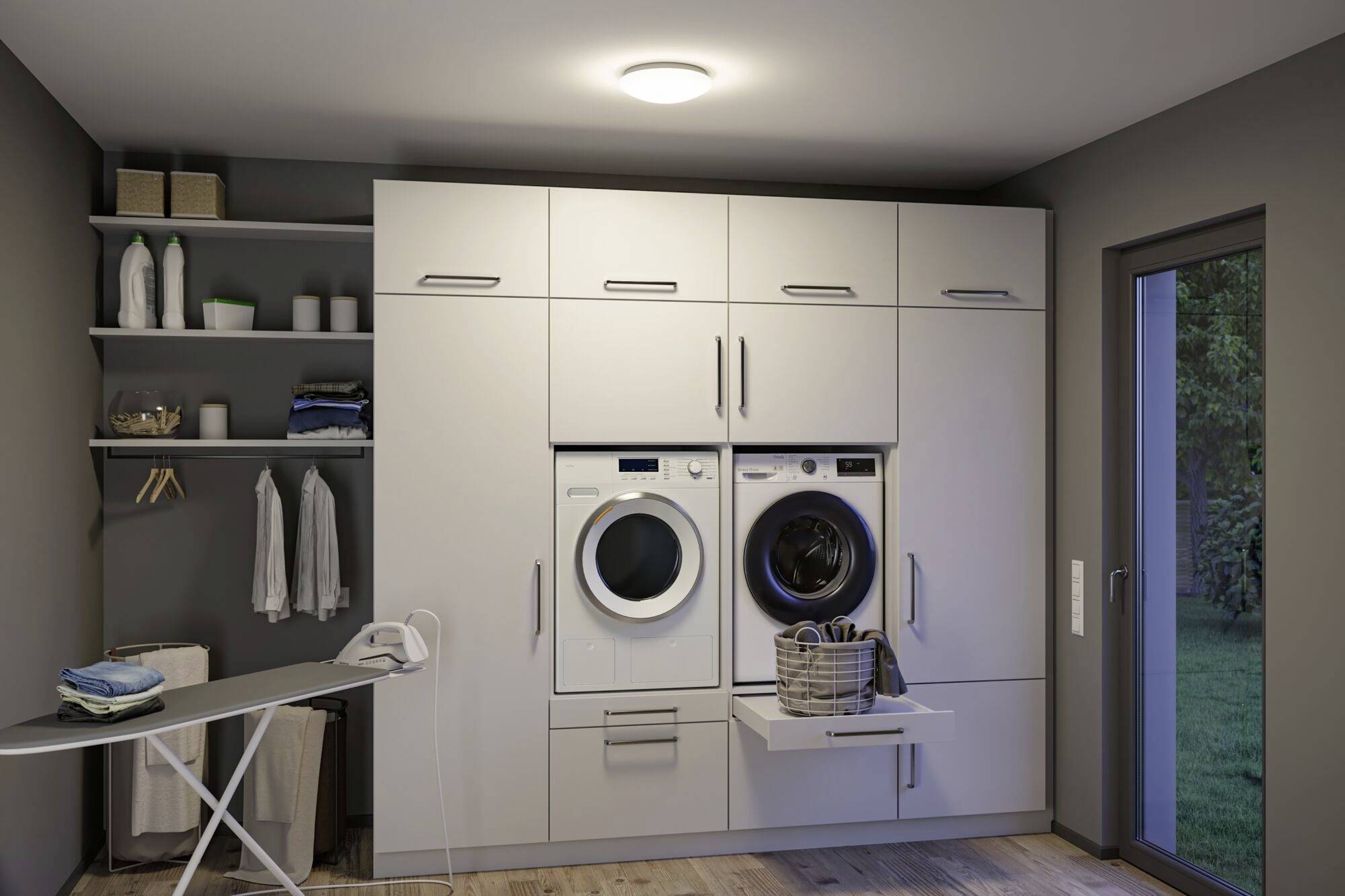 Paulmann 75406 Leonis II IP44 3000 - 5700K 1750lm 230V 16,5W dimmbar Deckenleuchte LED 16.5W Weiß