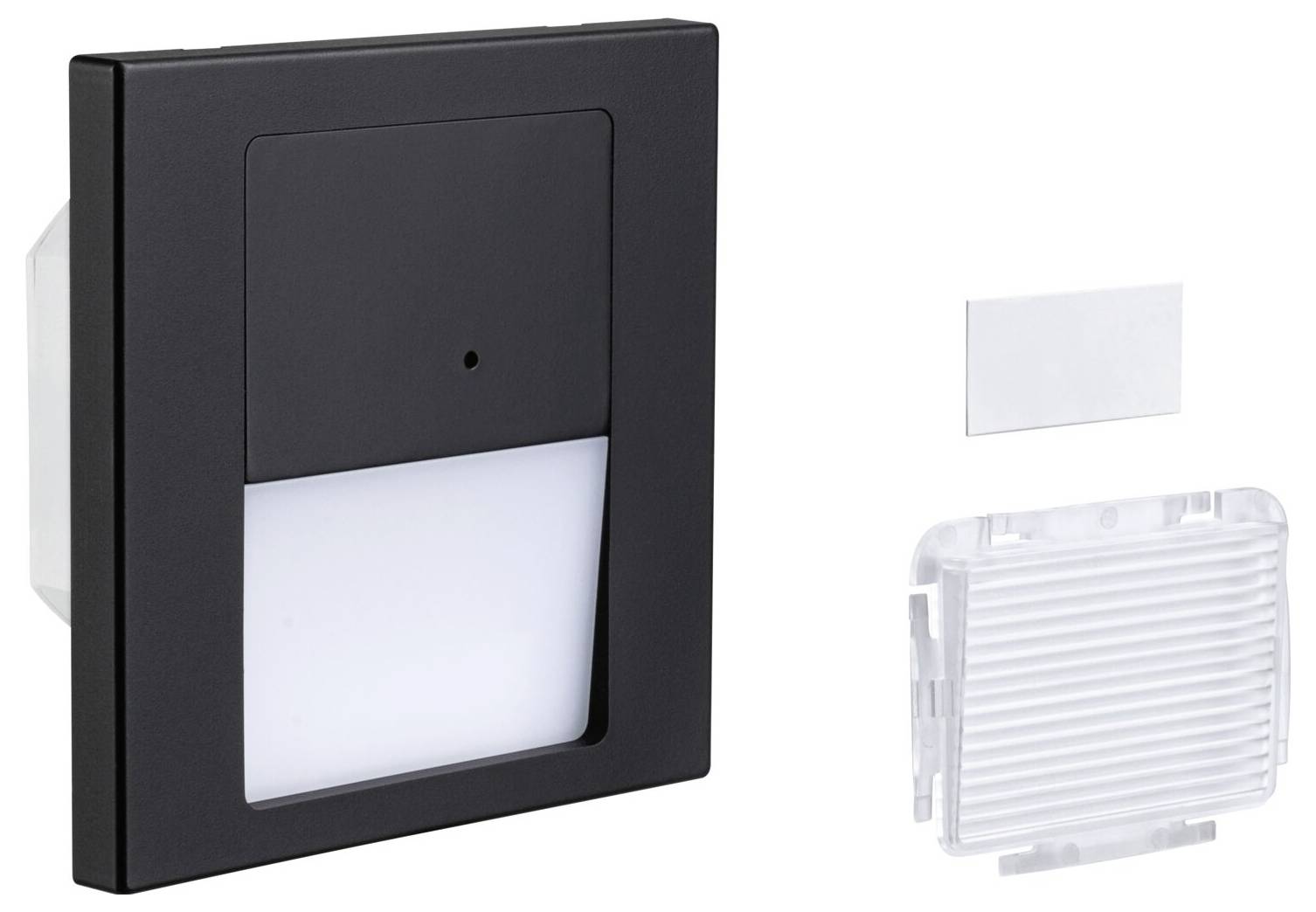 Paulmann 80004 Tsaro eckig 80x36mm 1W 80lm 230V 2700K Wandeinbauleuchte LED 1W Schwarz (matt)