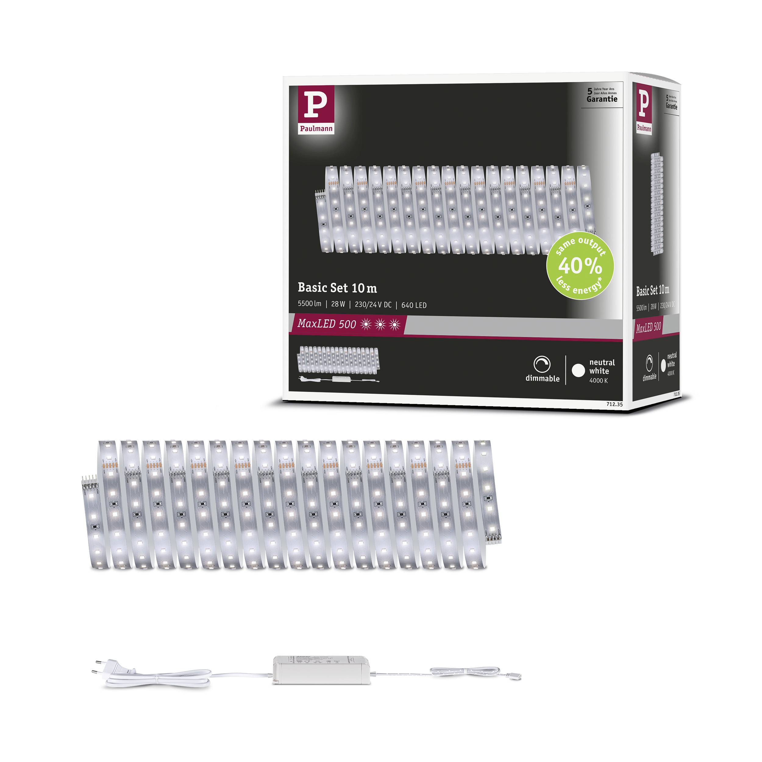 Paulmann 71235 LED-Streifen-Basisset 230V 10m Neutralweiß 1 Set
