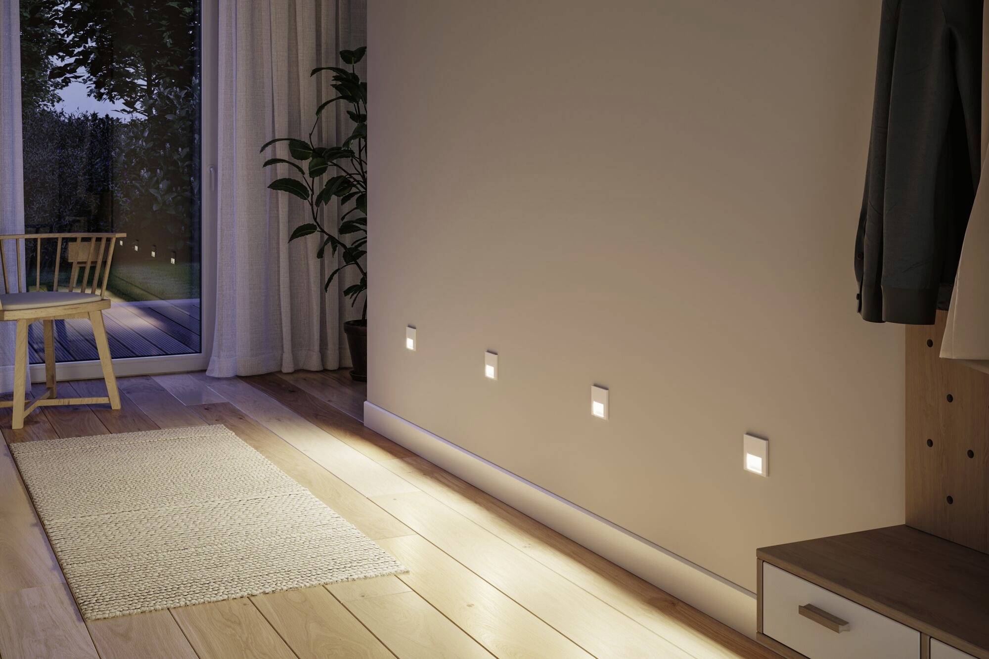 Paulmann 79999 Tsaro eckig 80x36mm Wandeinbauleuchte LED 1W Weiß (matt)