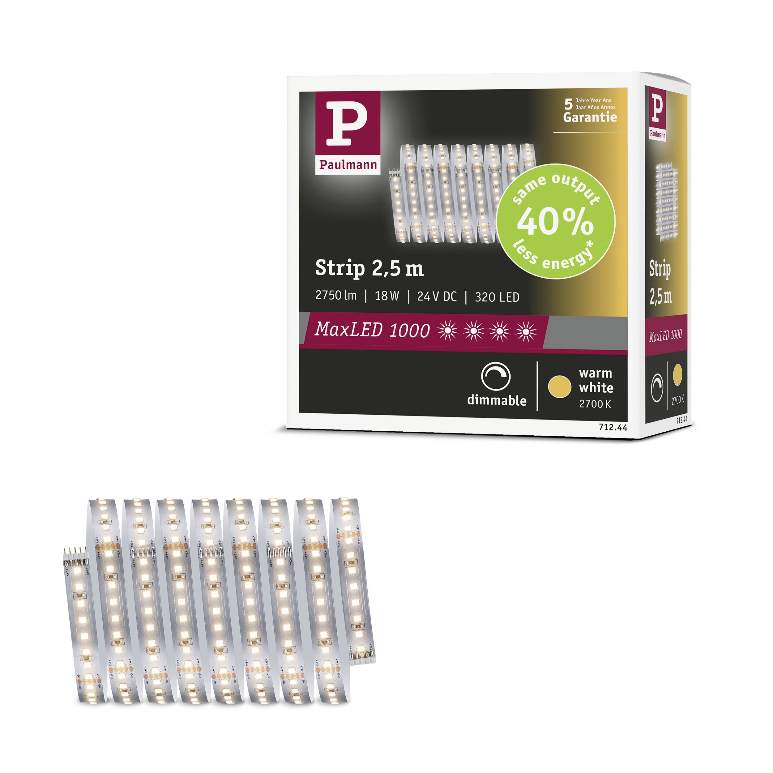 Paulmann MaxLED 1000 71244 LED-Streifen 2.5m Warmweiß 1St.