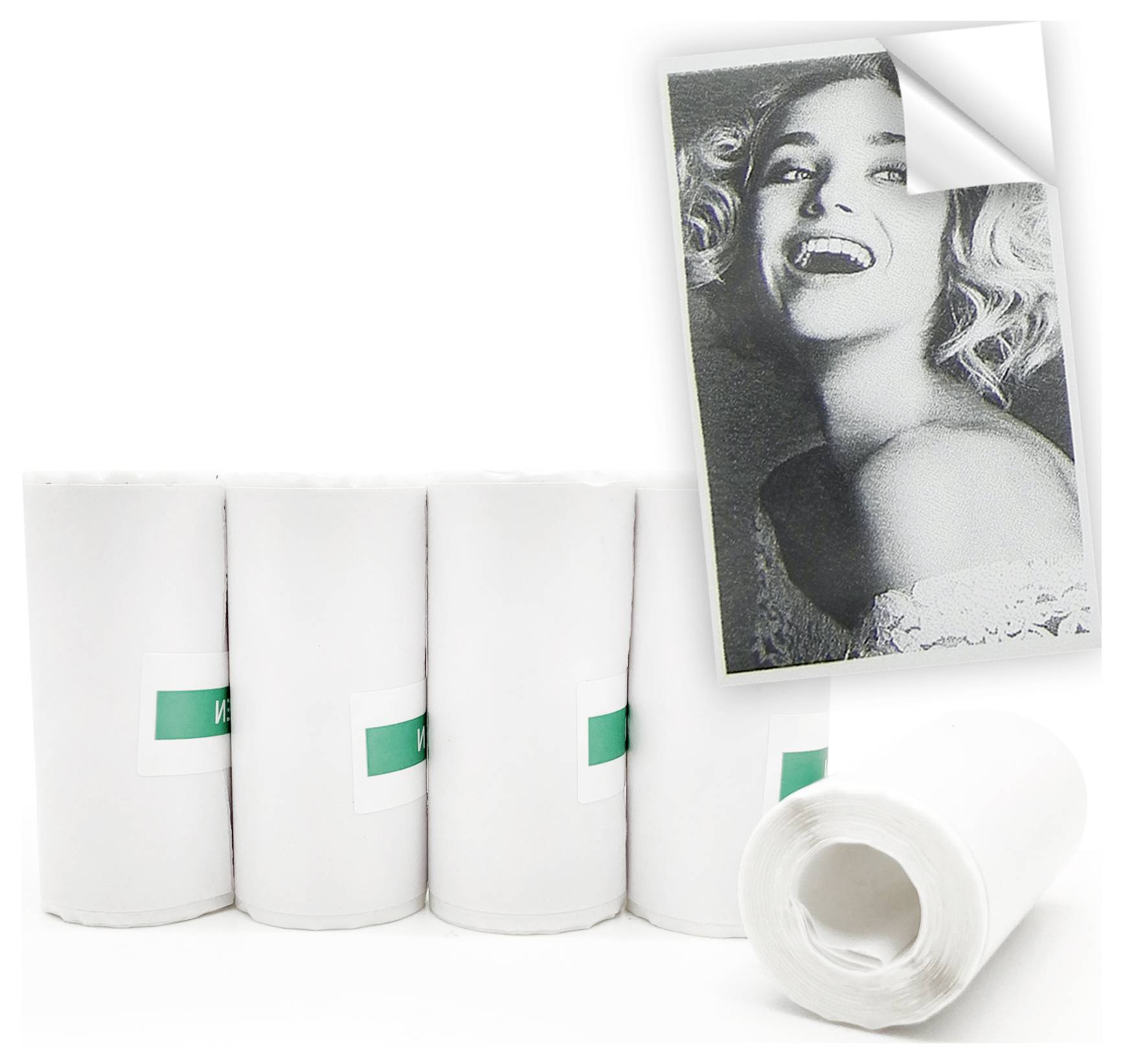 Easypix Sticker Thermopapierrollen Weiß für InstantFUN - 5 Stück Thermo-Bonrolle 55601 Breite: 25mm Länge: 57mm 5St.